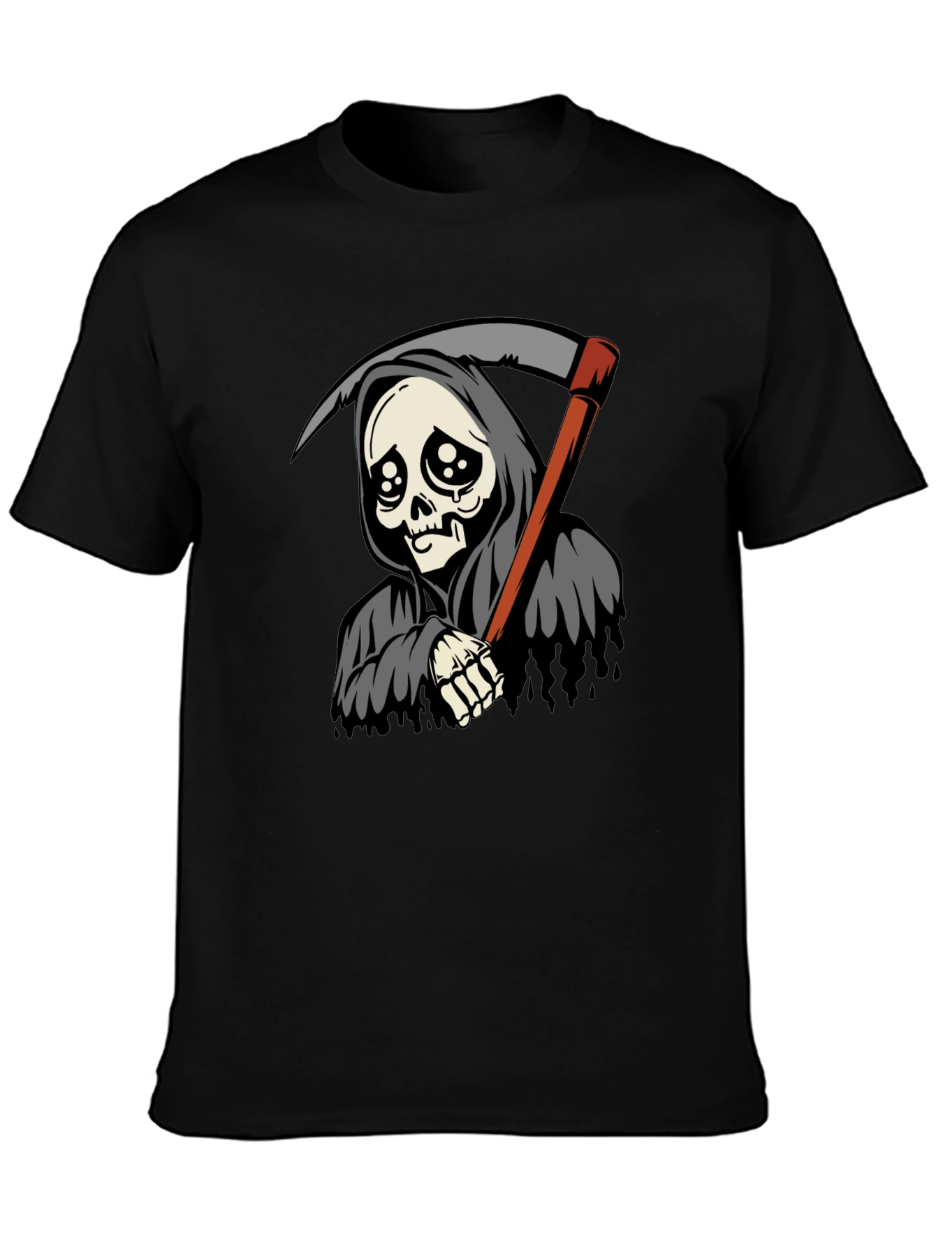 Sad Reaper Graphic Tee - Black Cotton T-Shirt