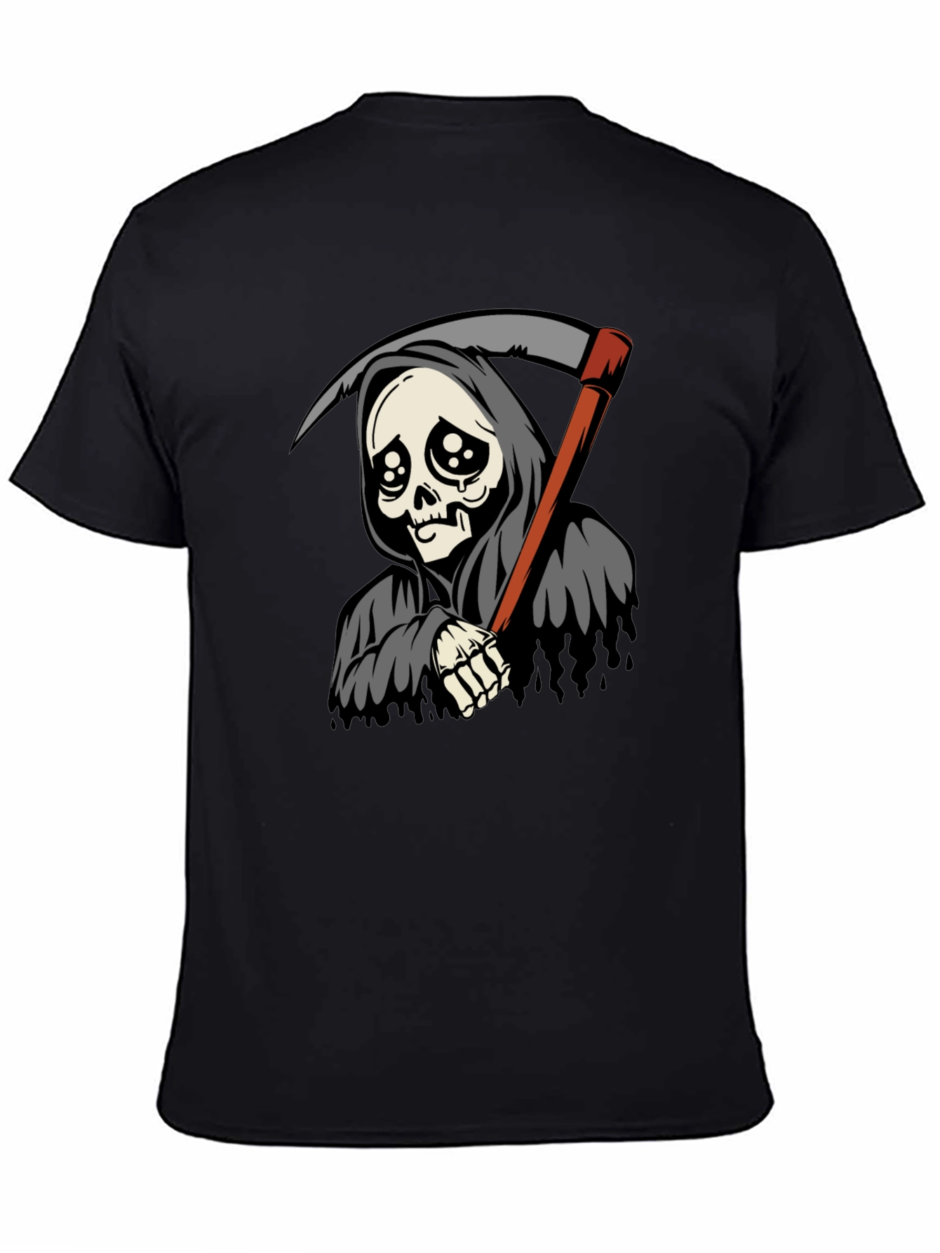 Sad Reaper Graphic Tee - Black Cotton T-Shirt