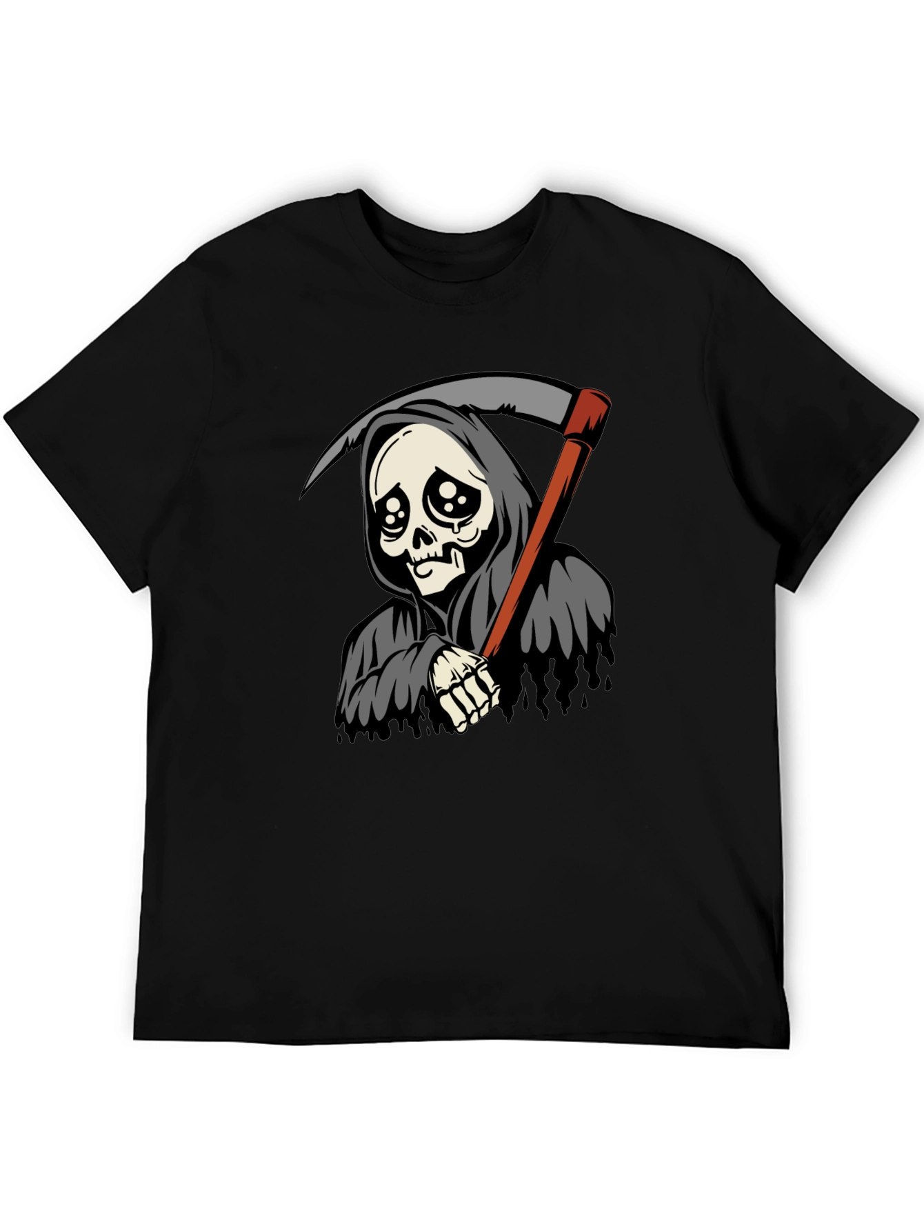 Sad Reaper Graphic Tee - Black Cotton T-Shirt