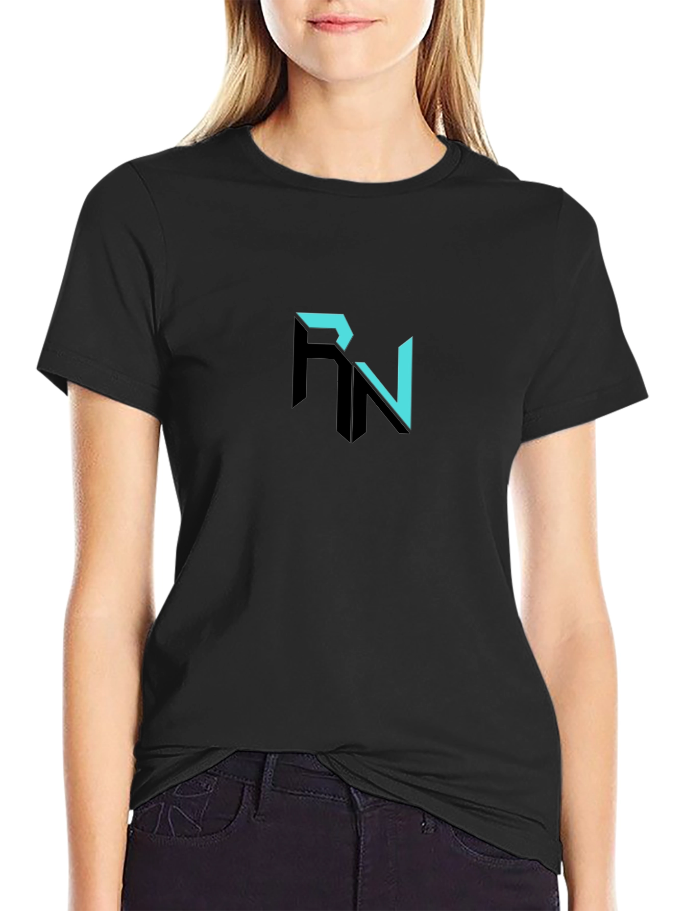 Stylish Black RN Graphic Tee