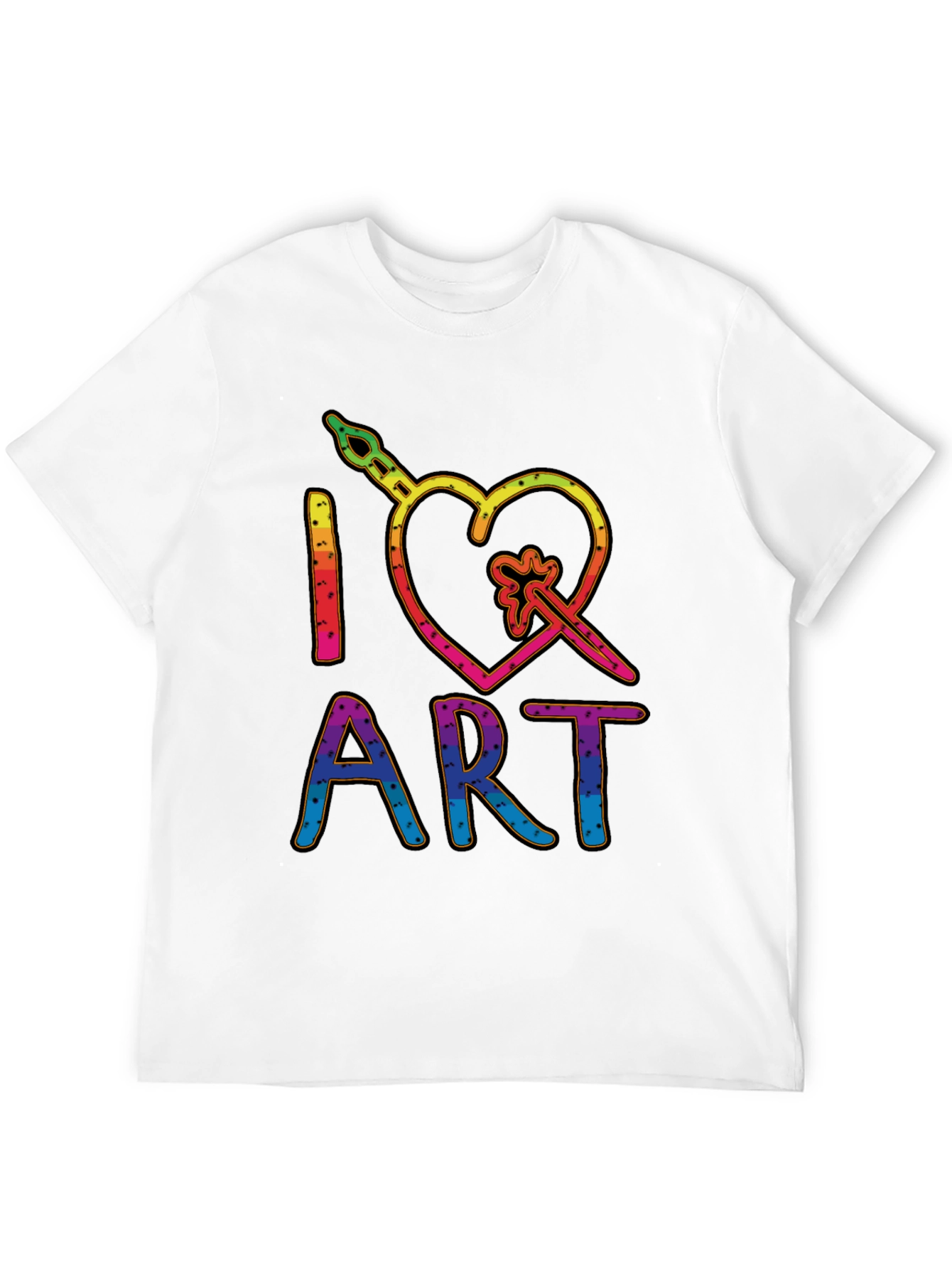 I Heart Art Graphic T-Shirt - Rainbow Design