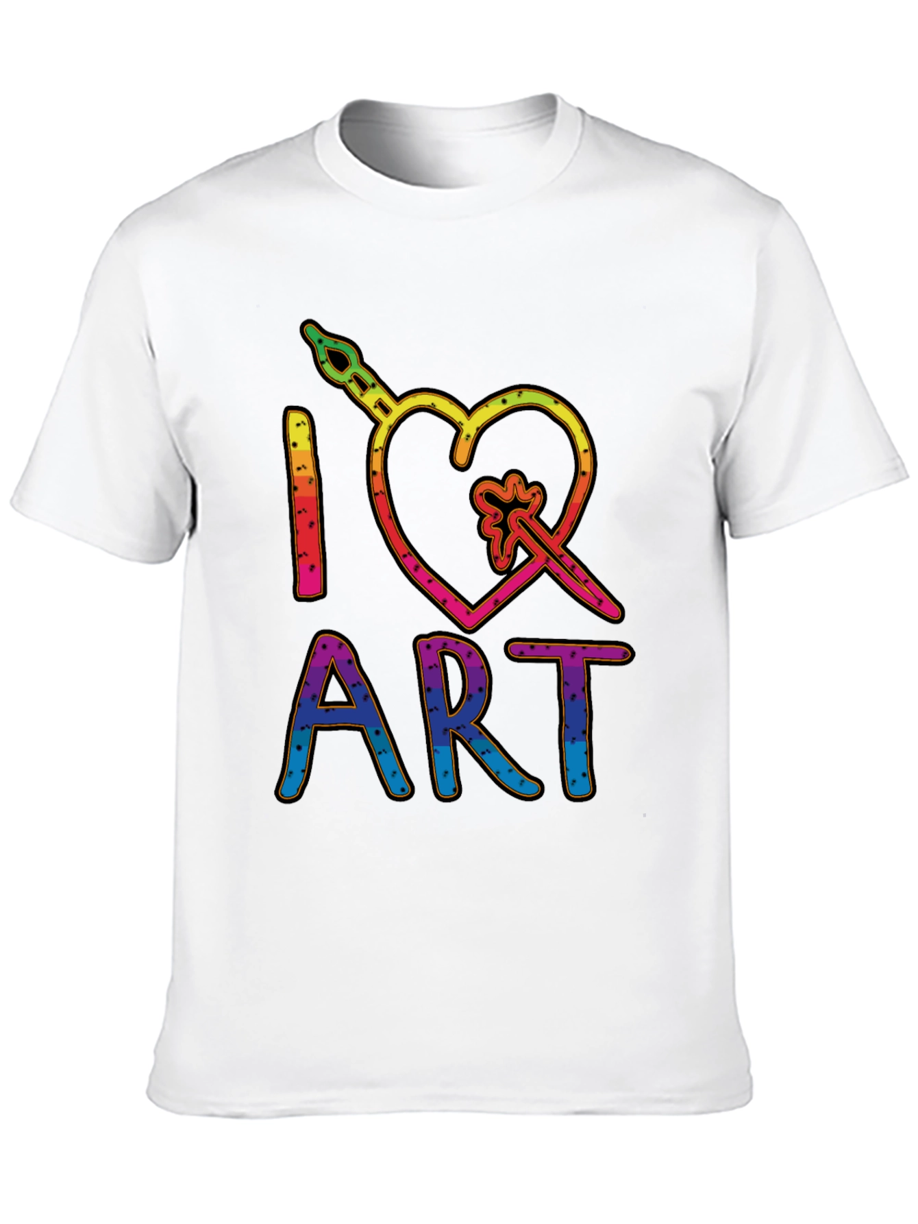 I Heart Art Graphic T-Shirt - Rainbow Design