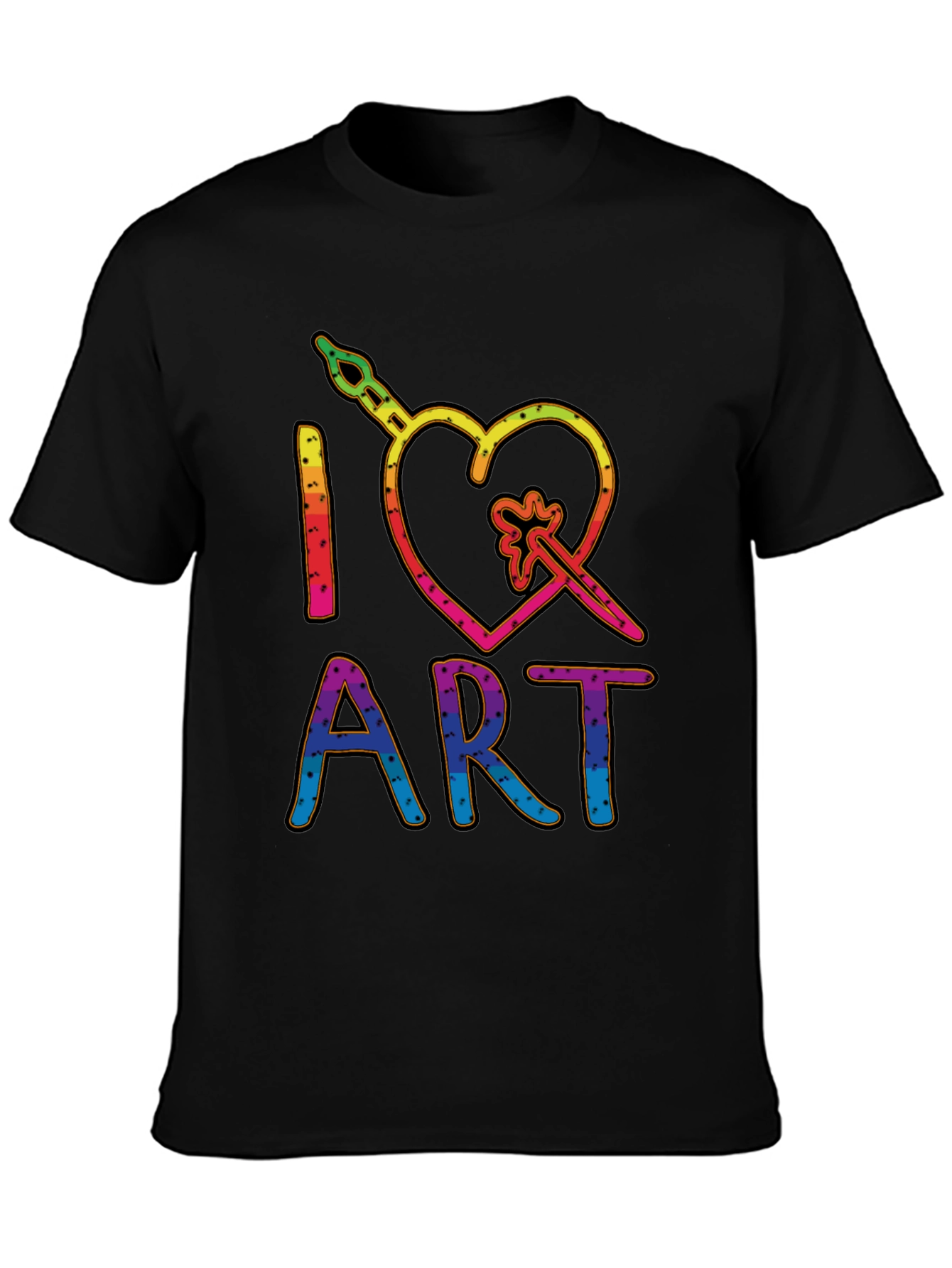 I Heart Art Graphic T-Shirt - Rainbow Design