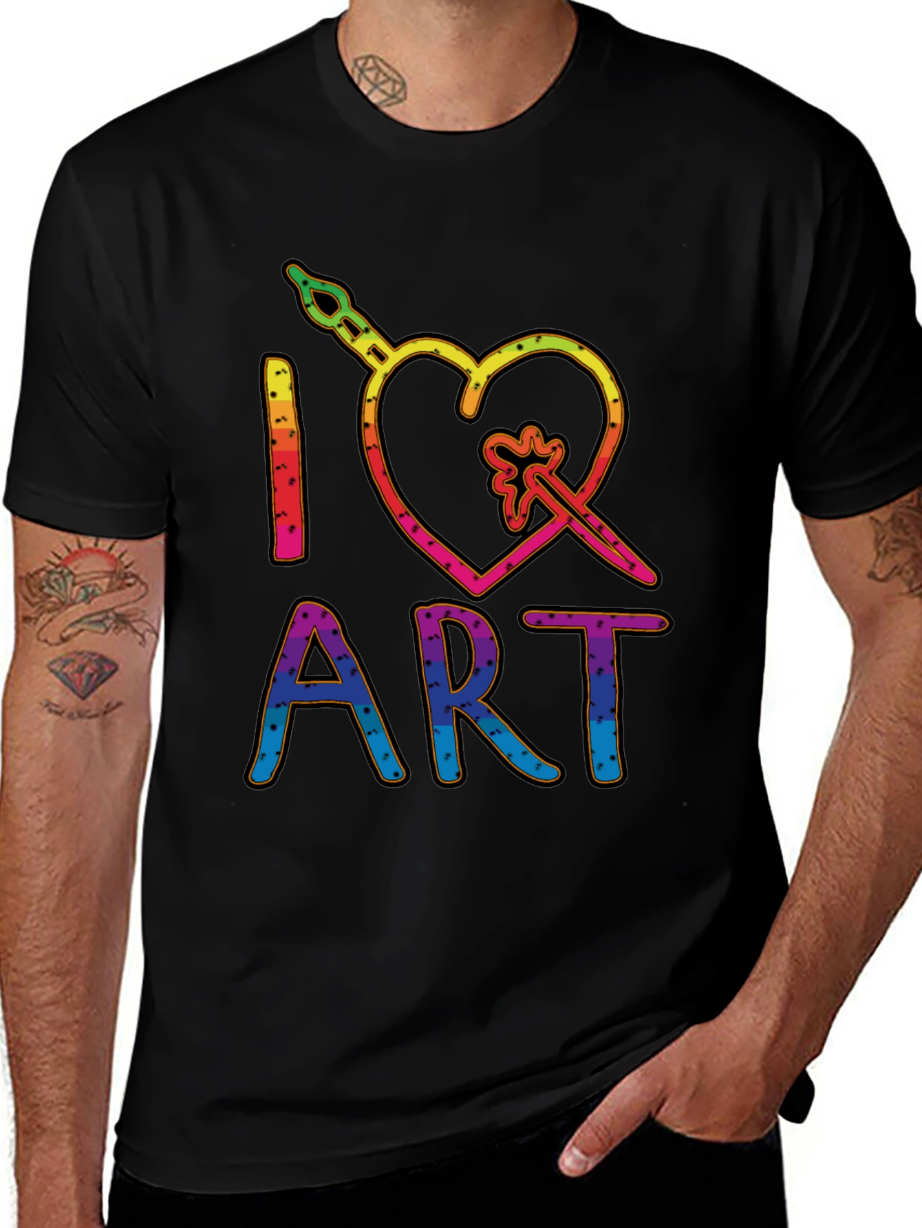 I Heart Art Graphic T-Shirt - Rainbow Design