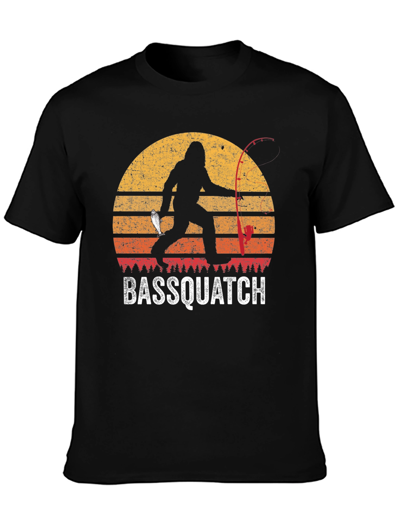 Bassquatch Graphic Tee - Bigfoot Fishing T-Shirt