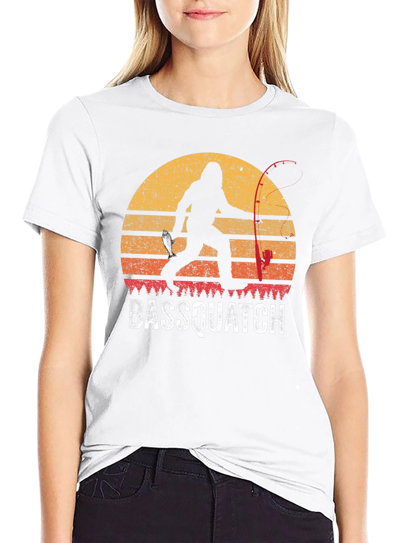 Bassquatch Graphic Tee - Bigfoot Fishing T-Shirt