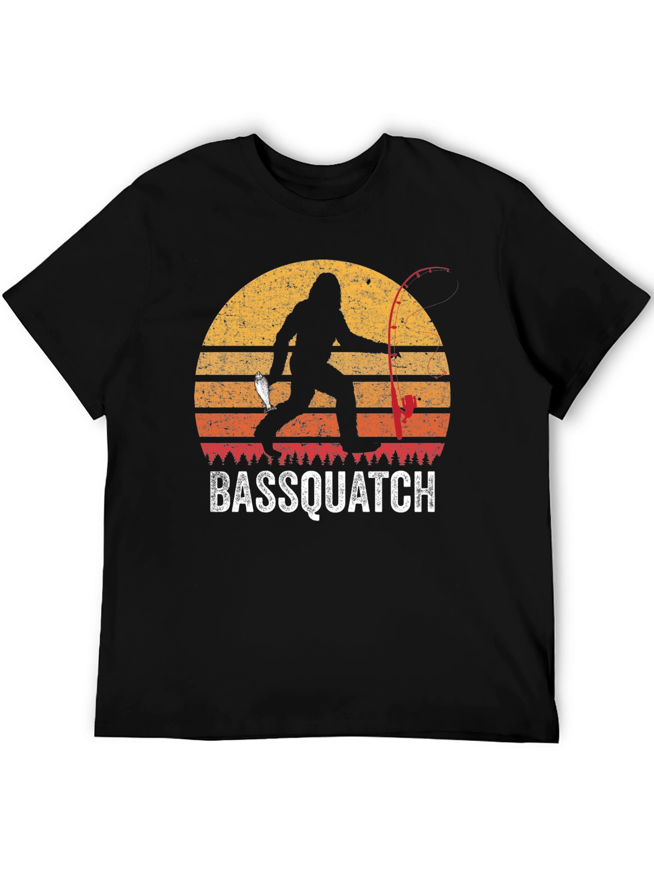Bassquatch Graphic Tee - Bigfoot Fishing T-Shirt