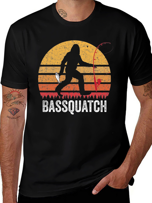 Bassquatch Graphic Tee - Bigfoot Fishing T-Shirt
