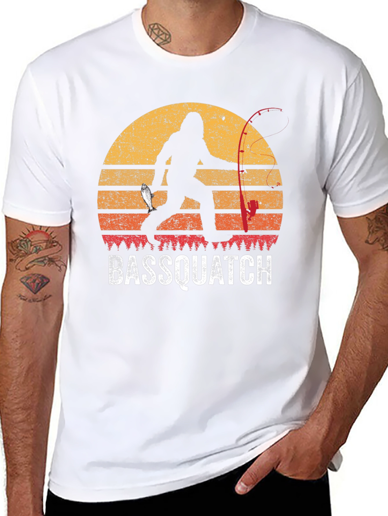 Bassquatch Graphic Tee - Bigfoot Fishing T-Shirt