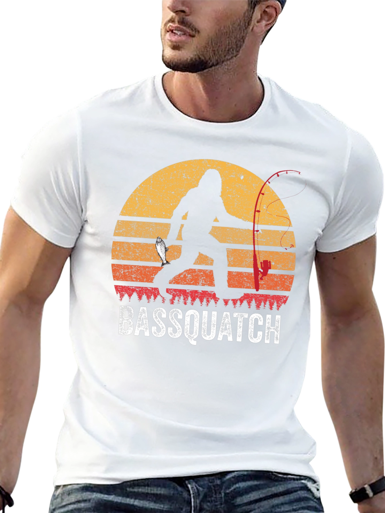 Bassquatch Graphic Tee - Bigfoot Fishing T-Shirt