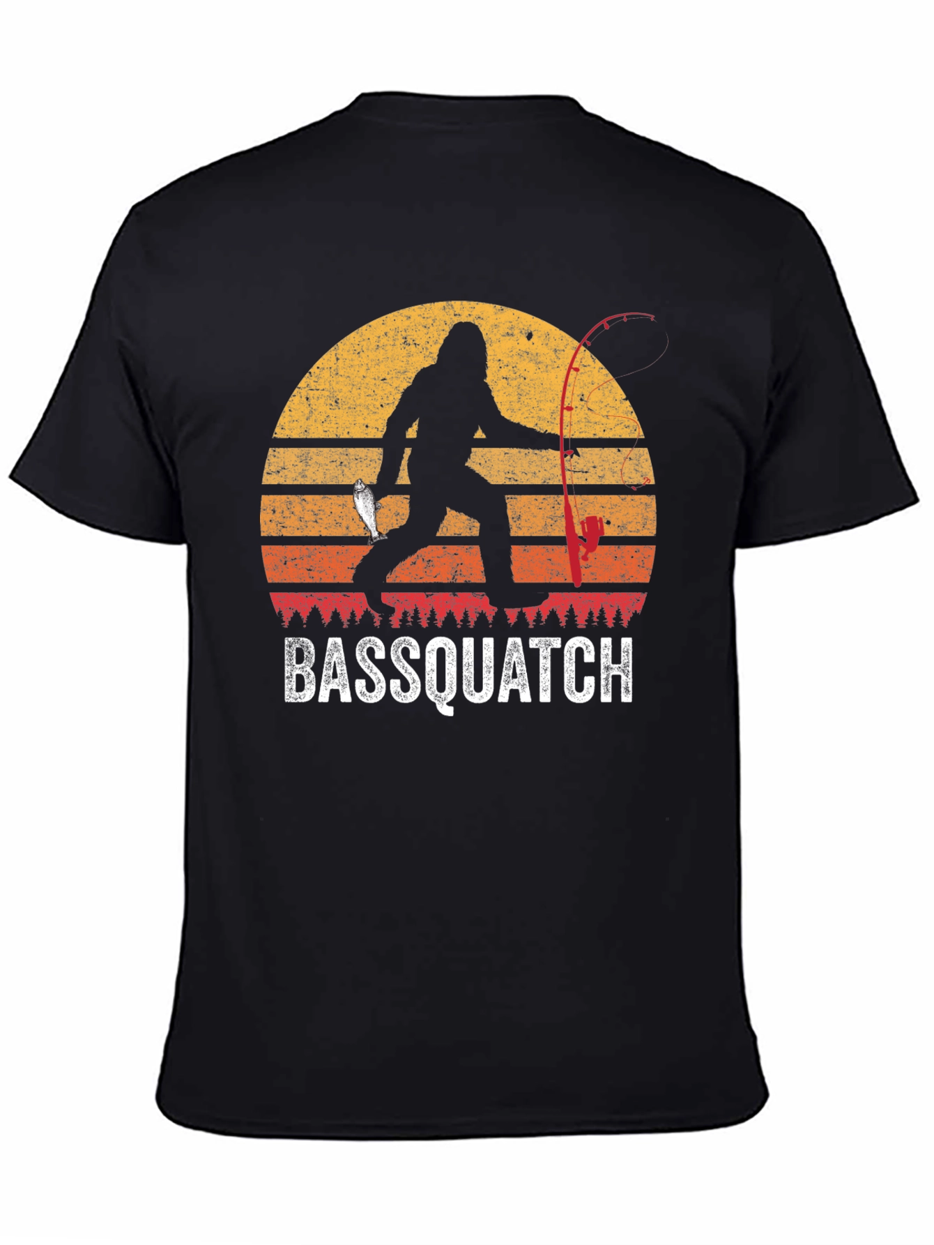 Bassquatch Graphic Tee - Bigfoot Fishing T-Shirt