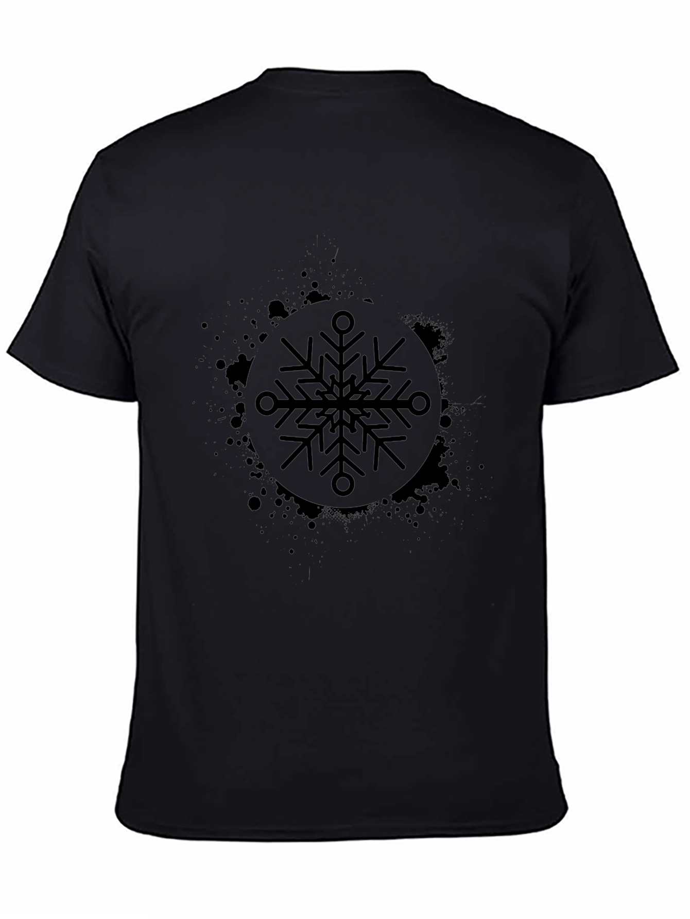 Black Snowflake Graphic Tee - Stylish & Unique Design