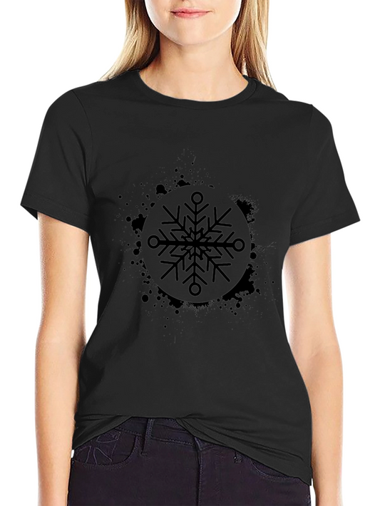 Black Snowflake Graphic Tee - Stylish & Unique Design