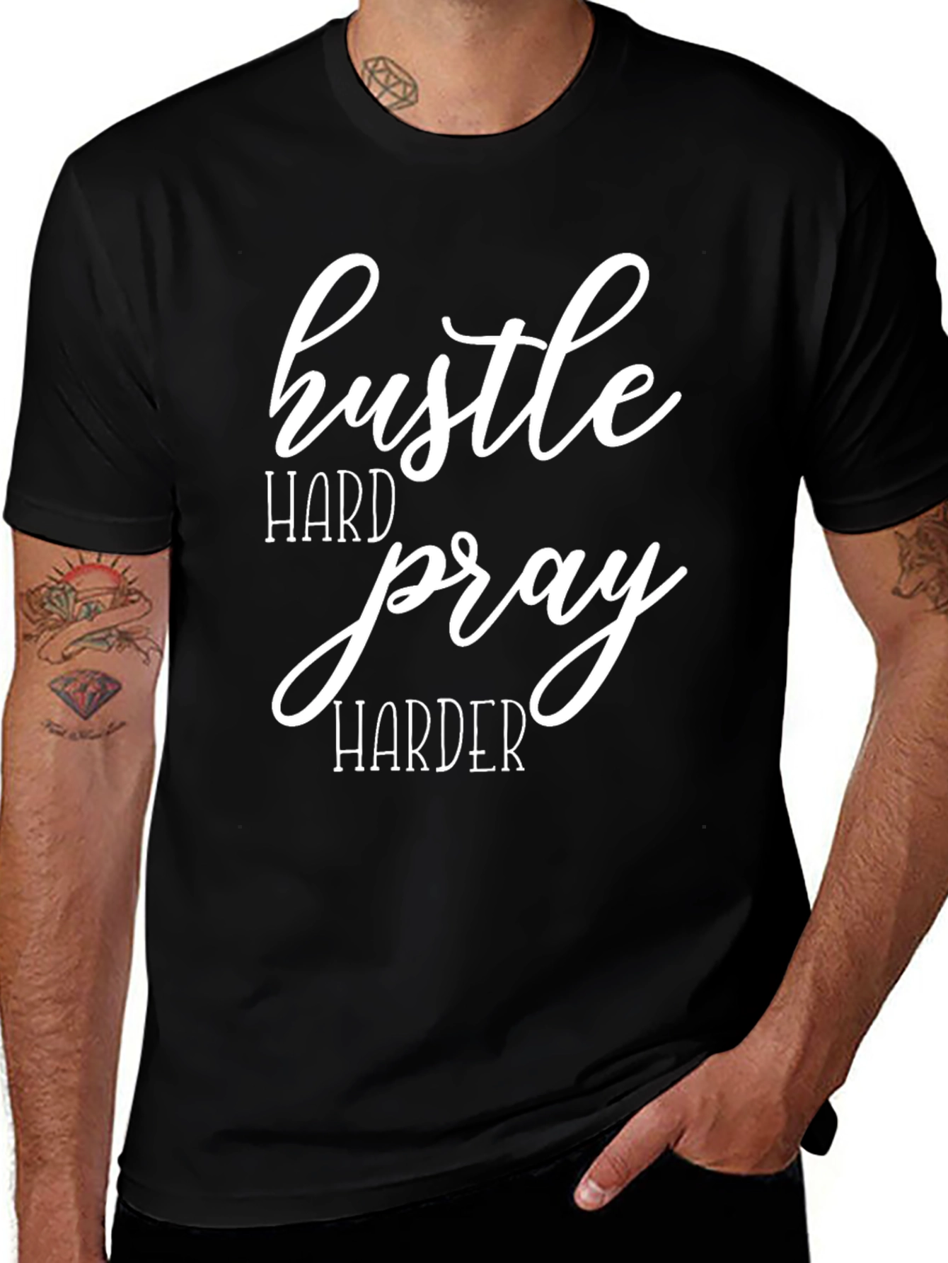 Hustle Hard Pray Harder Graphic Tee