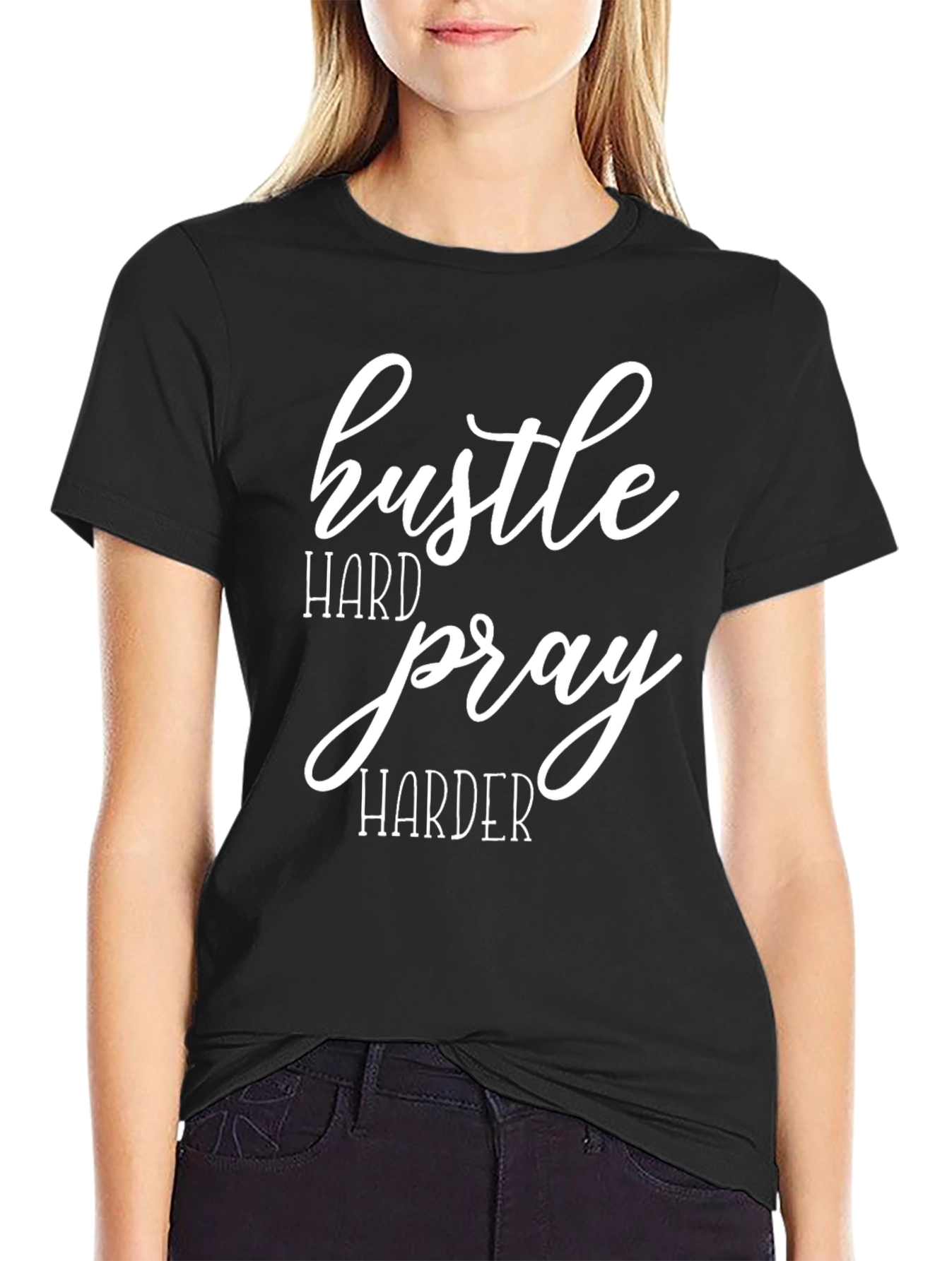 Hustle Hard Pray Harder Graphic Tee