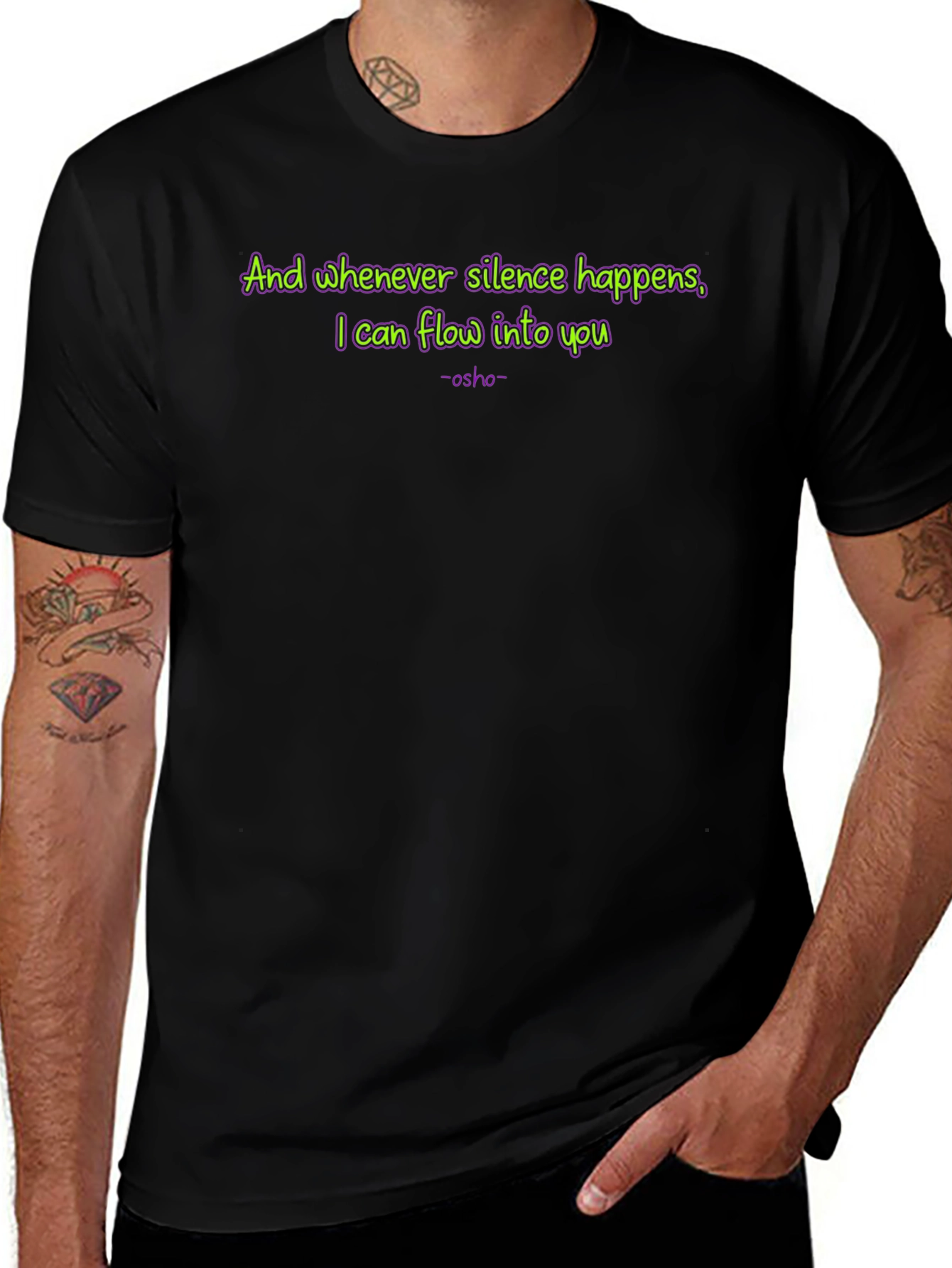Osho Quote T-Shirt - Silence & Flow
