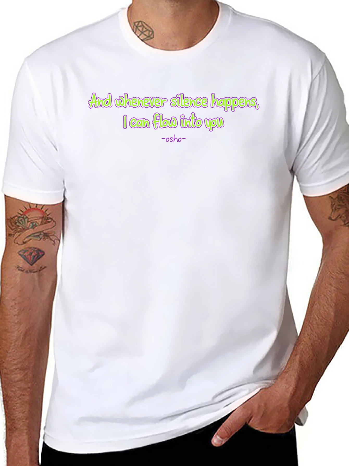 Osho Quote T-Shirt - Silence & Flow