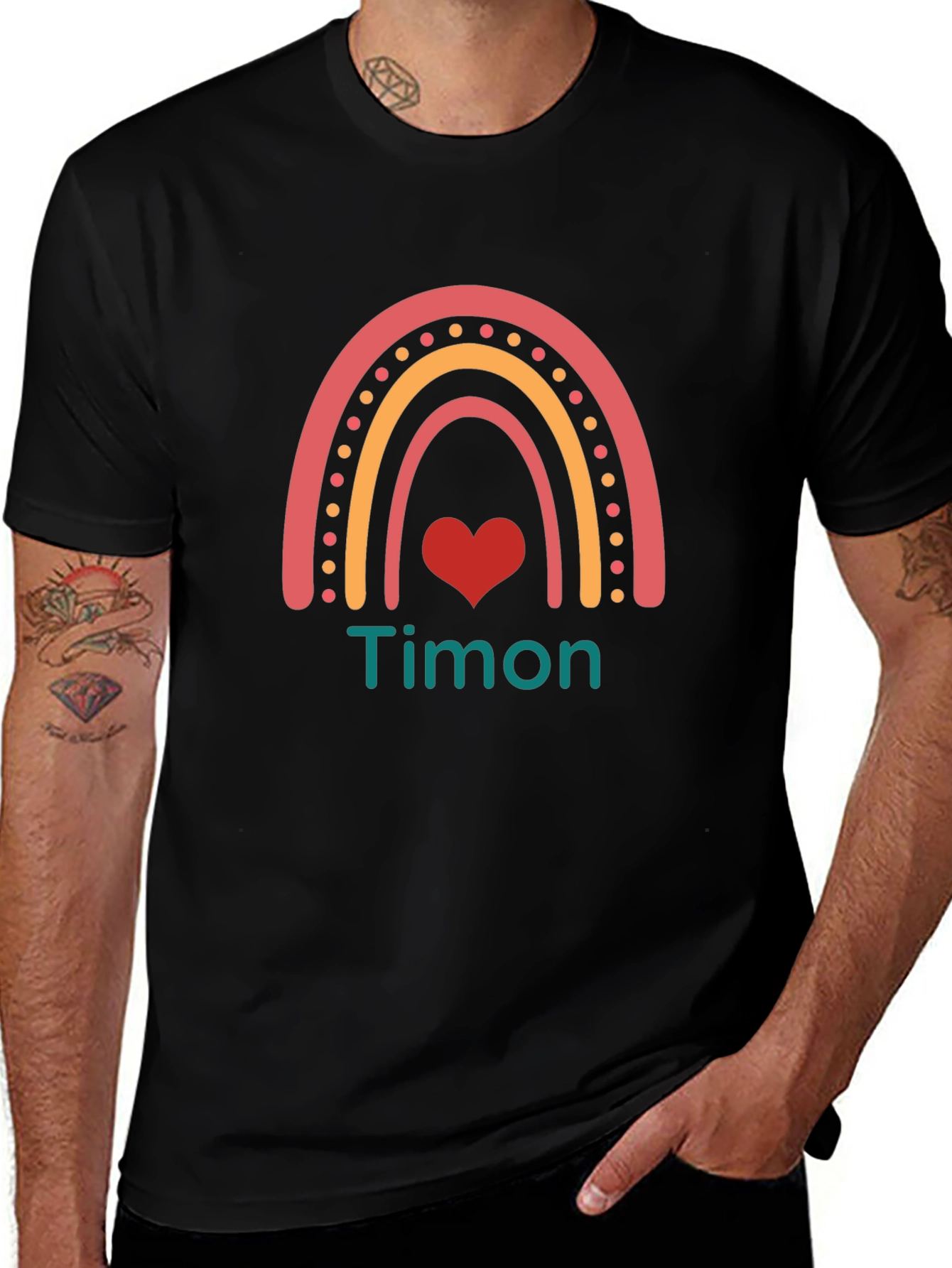 Rainbow Heart Personalized T-Shirt