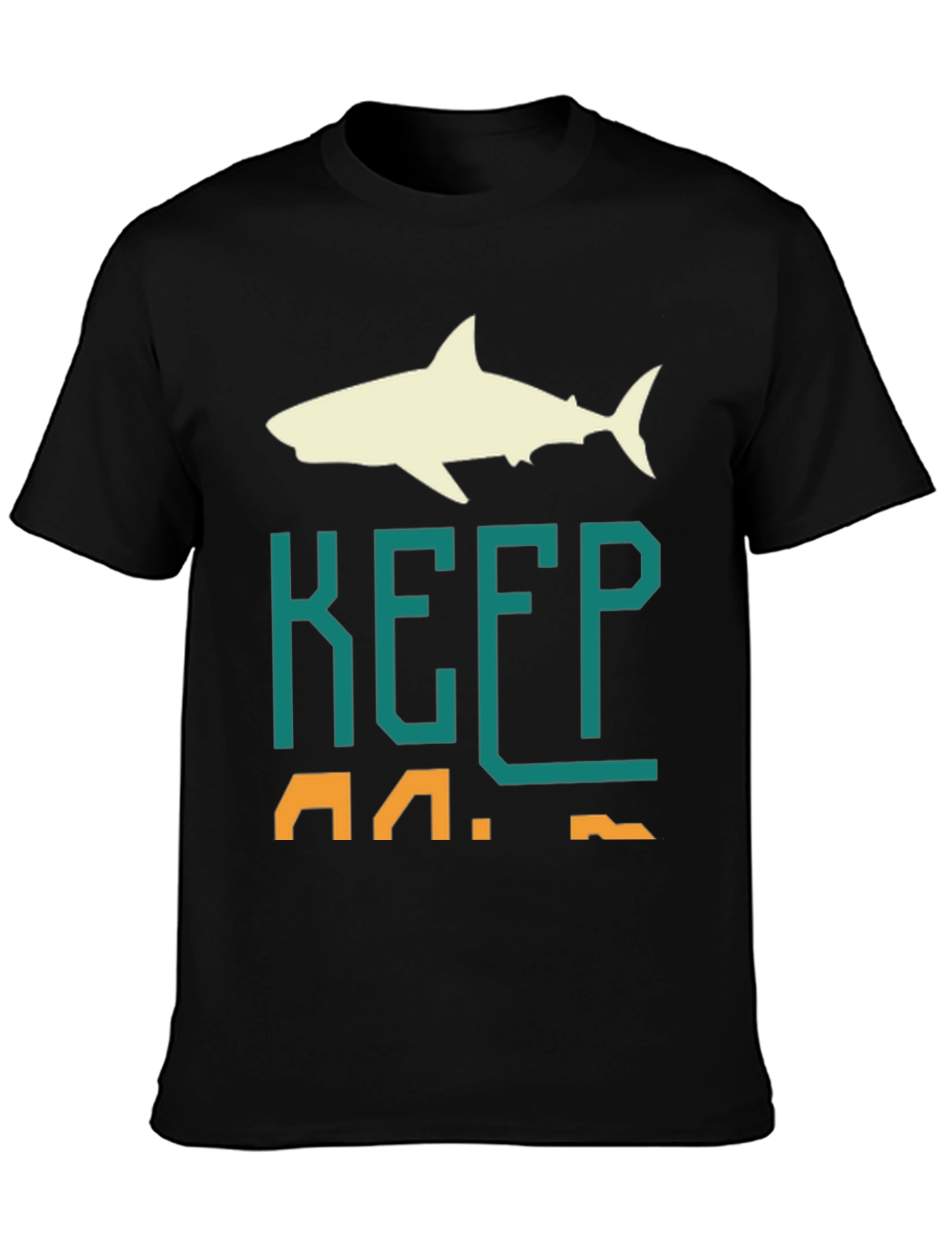 Keep Calm Shark Graphic Mens Tee