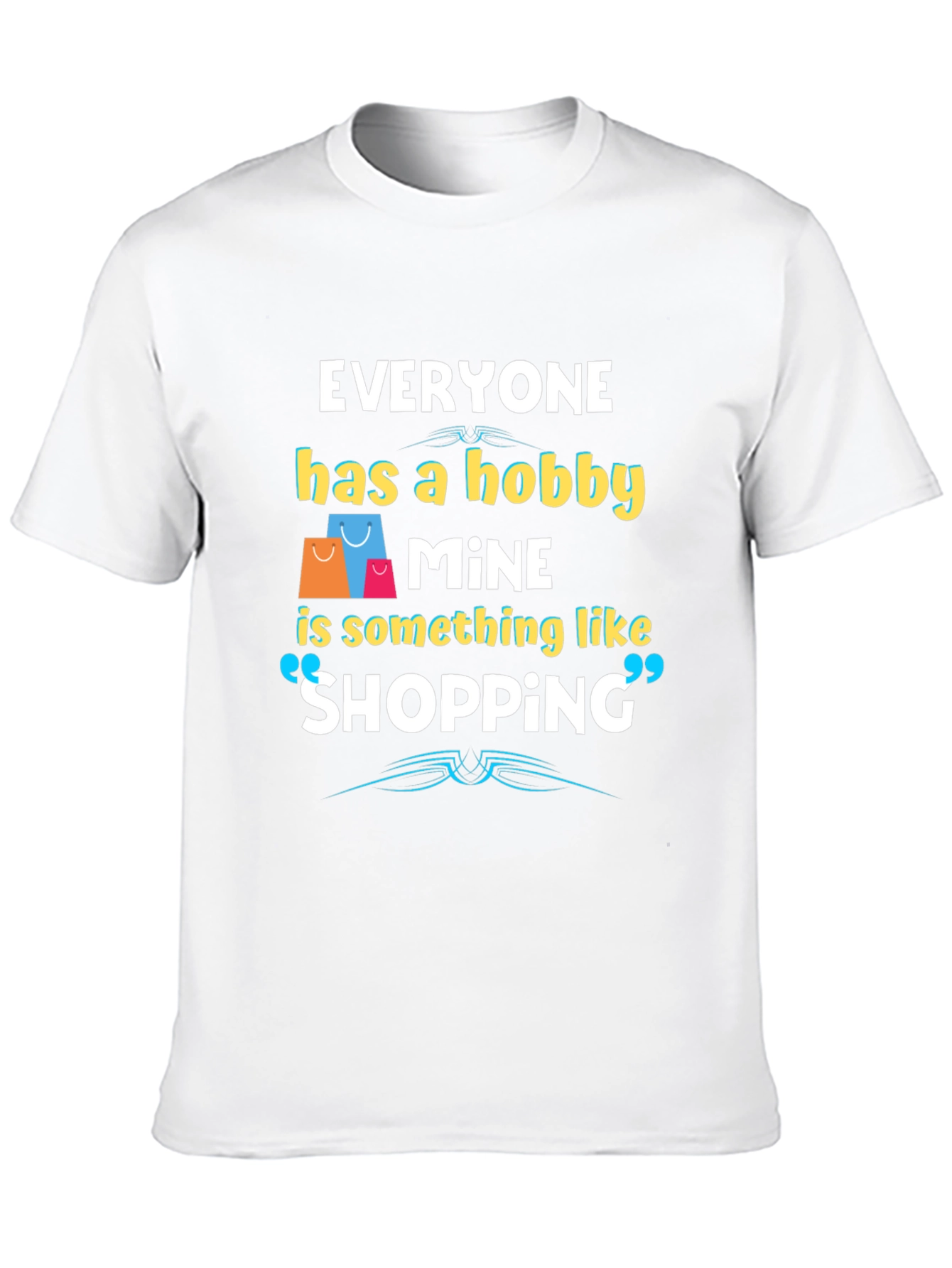 Shopping Hobby T-Shirt - Black Cotton Blend