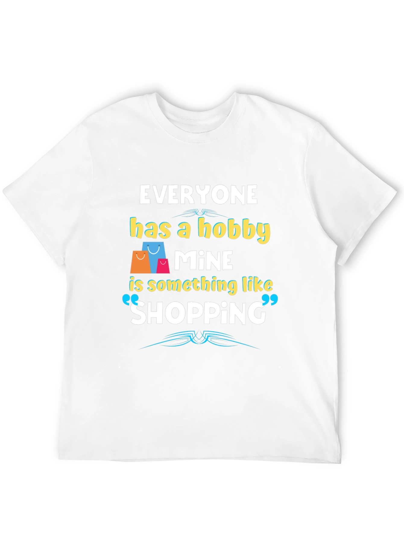 Shopping Hobby T-Shirt - Black Cotton Blend