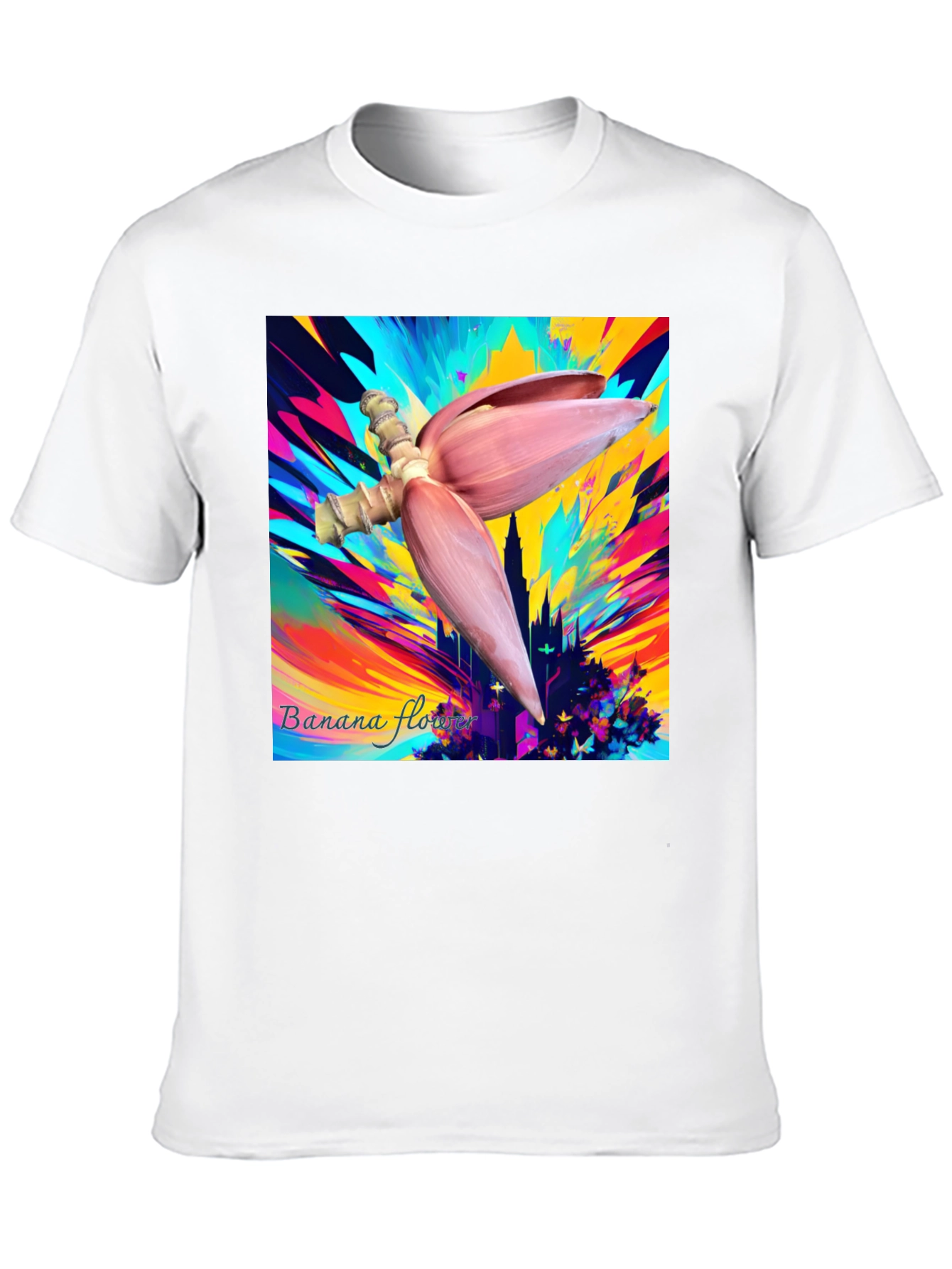 Vibrant Banana Flower Graphic Tee - Unique Artistic Design