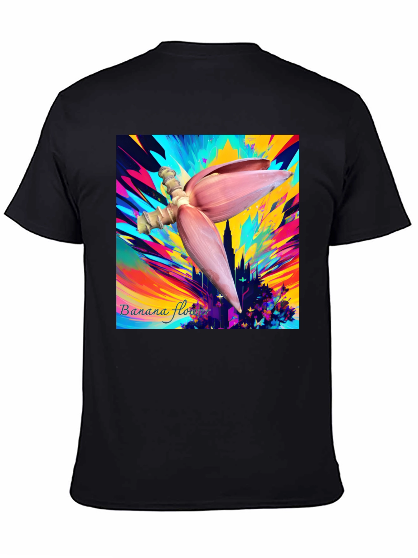 Vibrant Banana Flower Graphic Tee - Unique Artistic Design