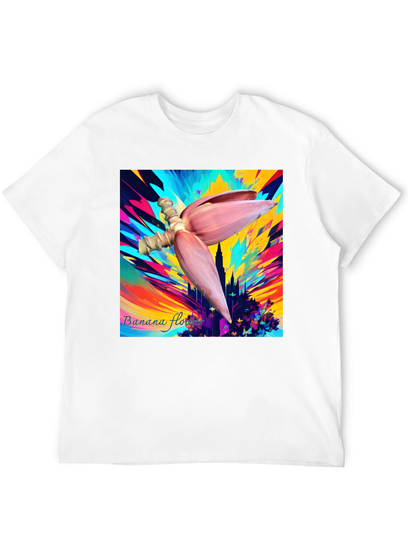 Vibrant Banana Flower Graphic Tee - Unique Artistic Design