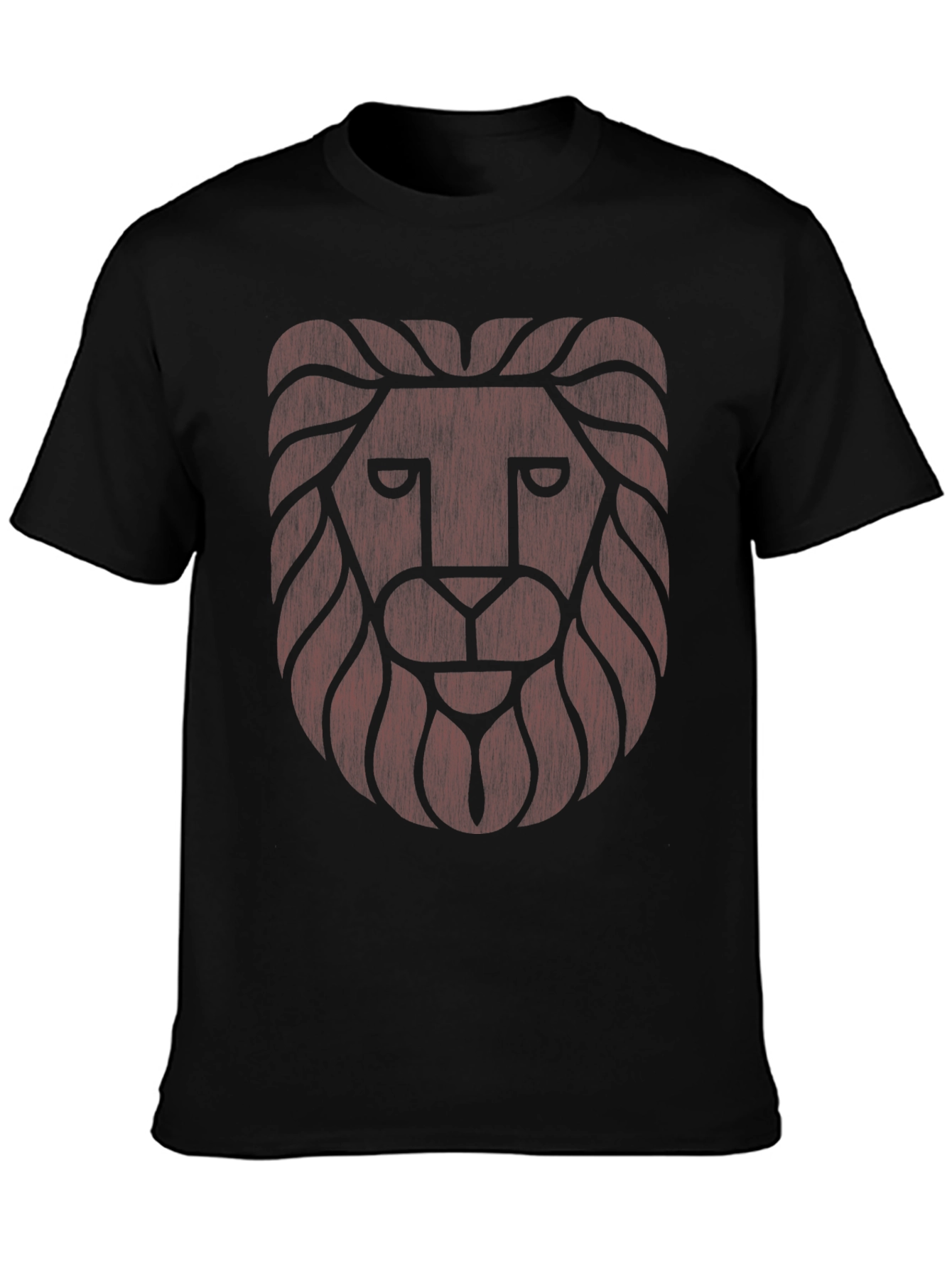 Lion Graphic Tee - Black Crew Neck T-Shirt