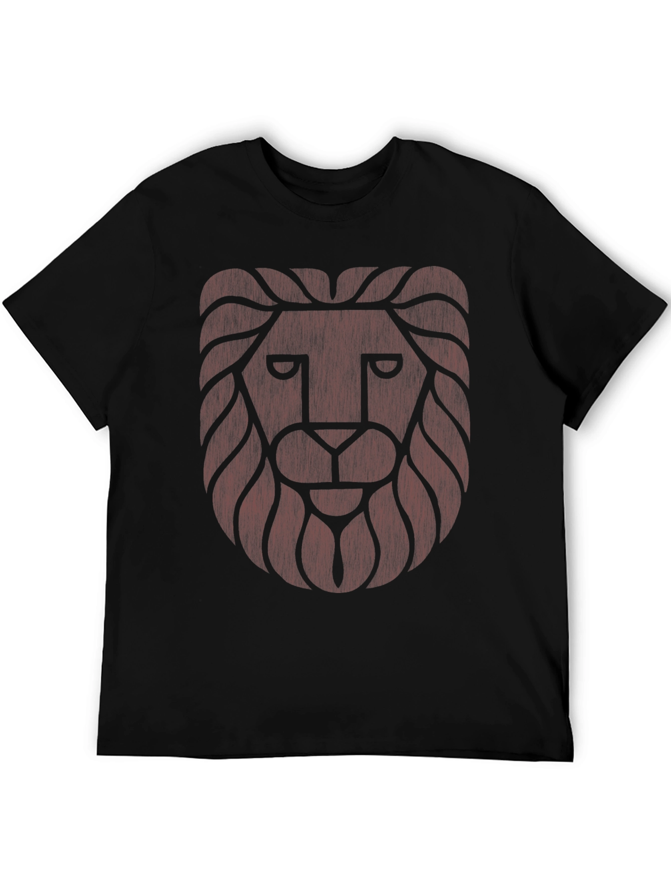 Lion Graphic Tee - Black Crew Neck T-Shirt
