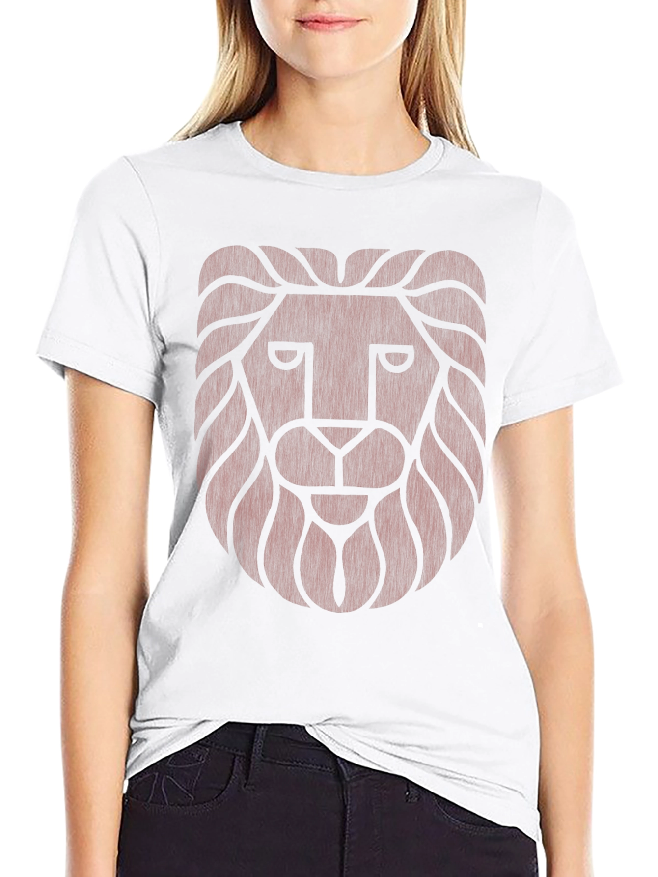 Lion Graphic Tee - Black Crew Neck T-Shirt
