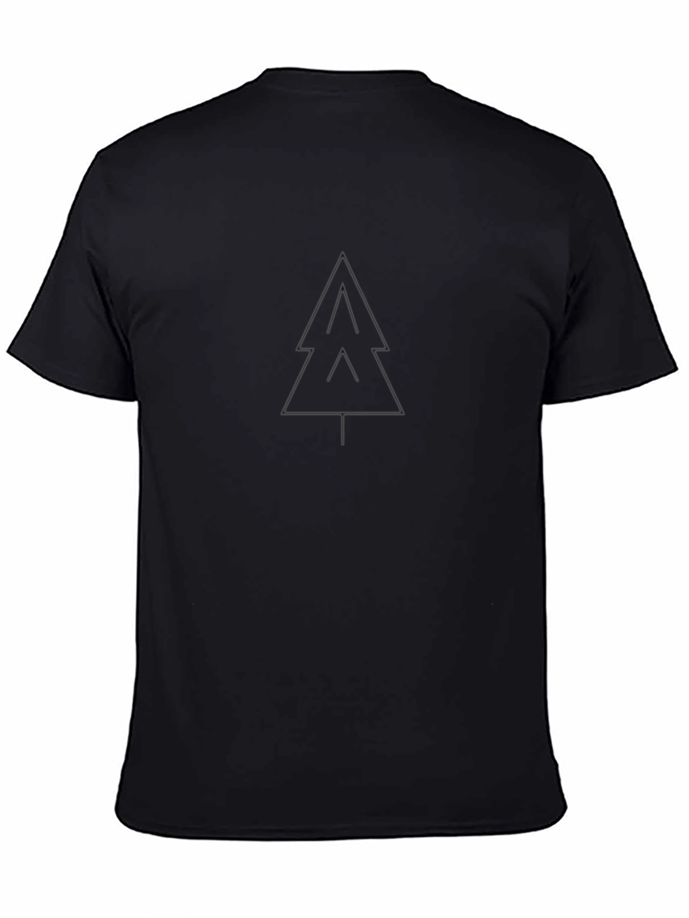 Minimalist Pine Tree Black T-Shirt