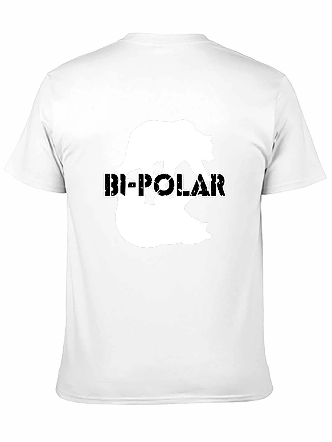 Bi-Polar Bear Graphic Print Black T-Shirt