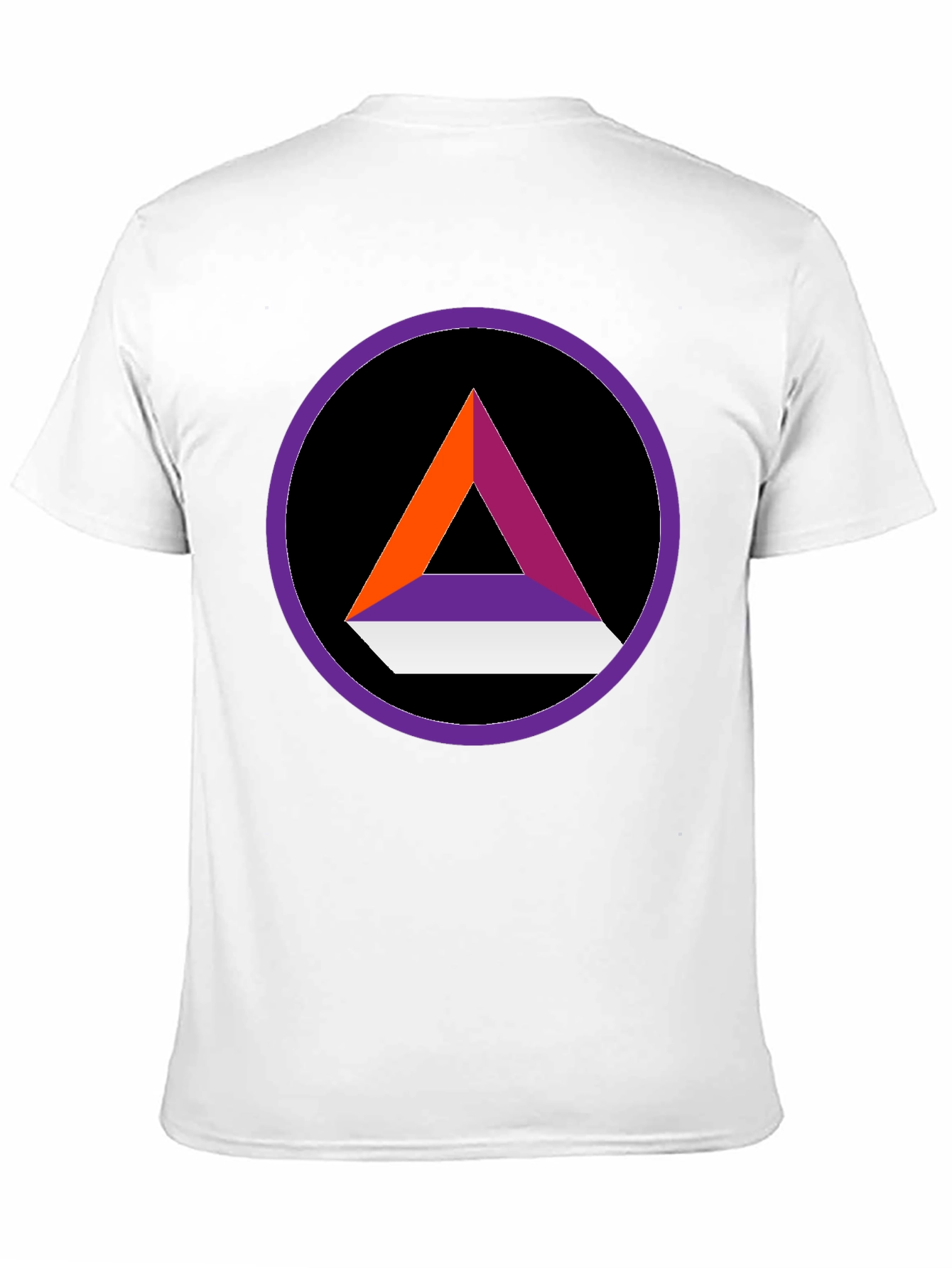 Abstract Triangle Circle Graphic Tee - Stylish Black Shirt