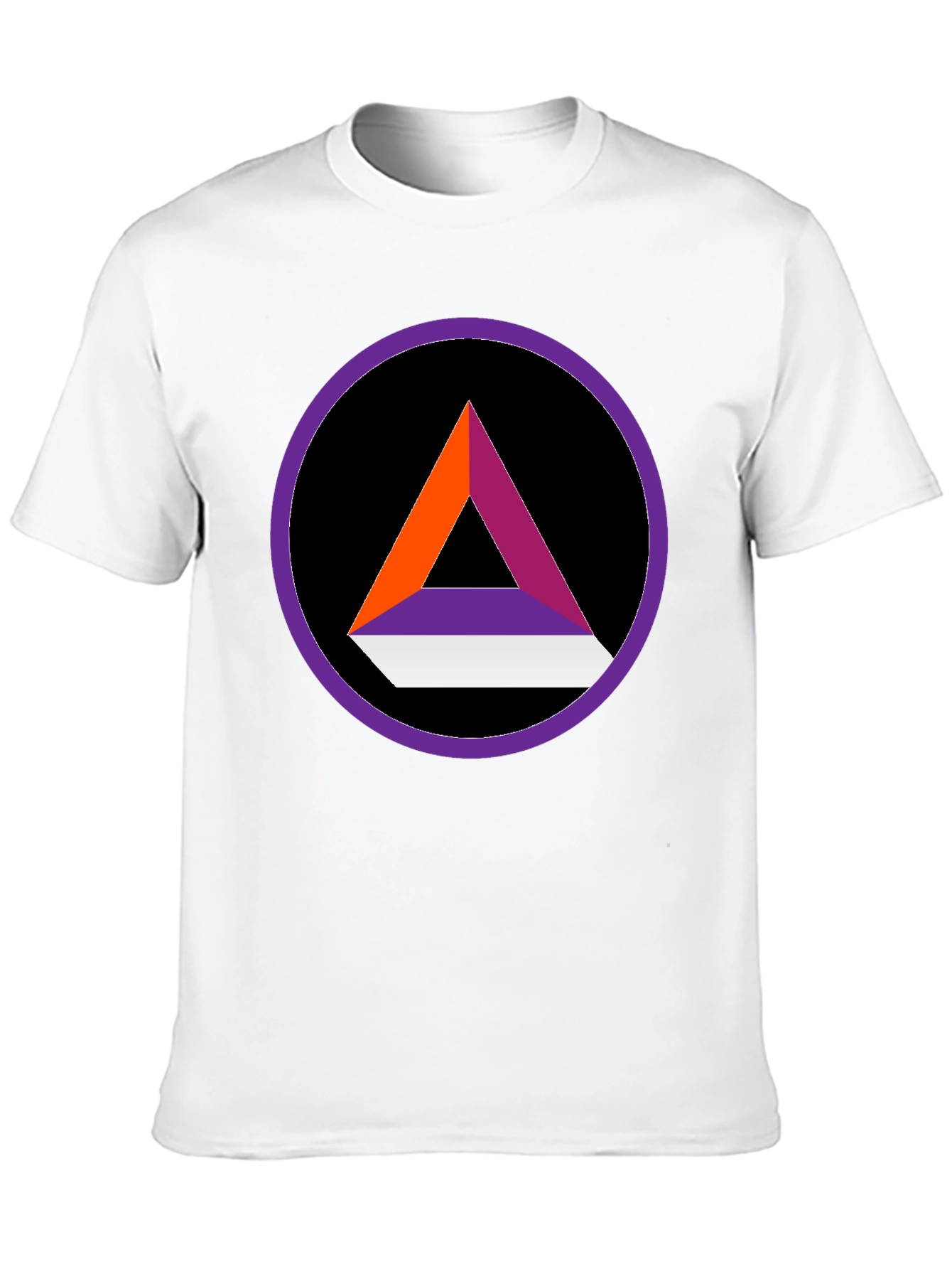 Abstract Triangle Circle Graphic Tee - Stylish Black Shirt