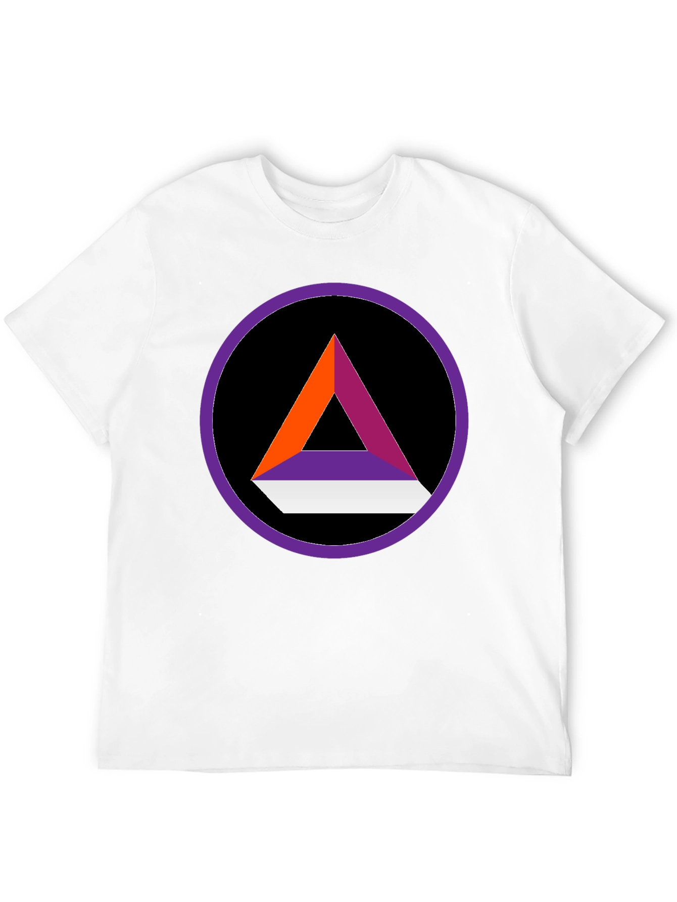 Abstract Triangle Circle Graphic Tee - Stylish Black Shirt