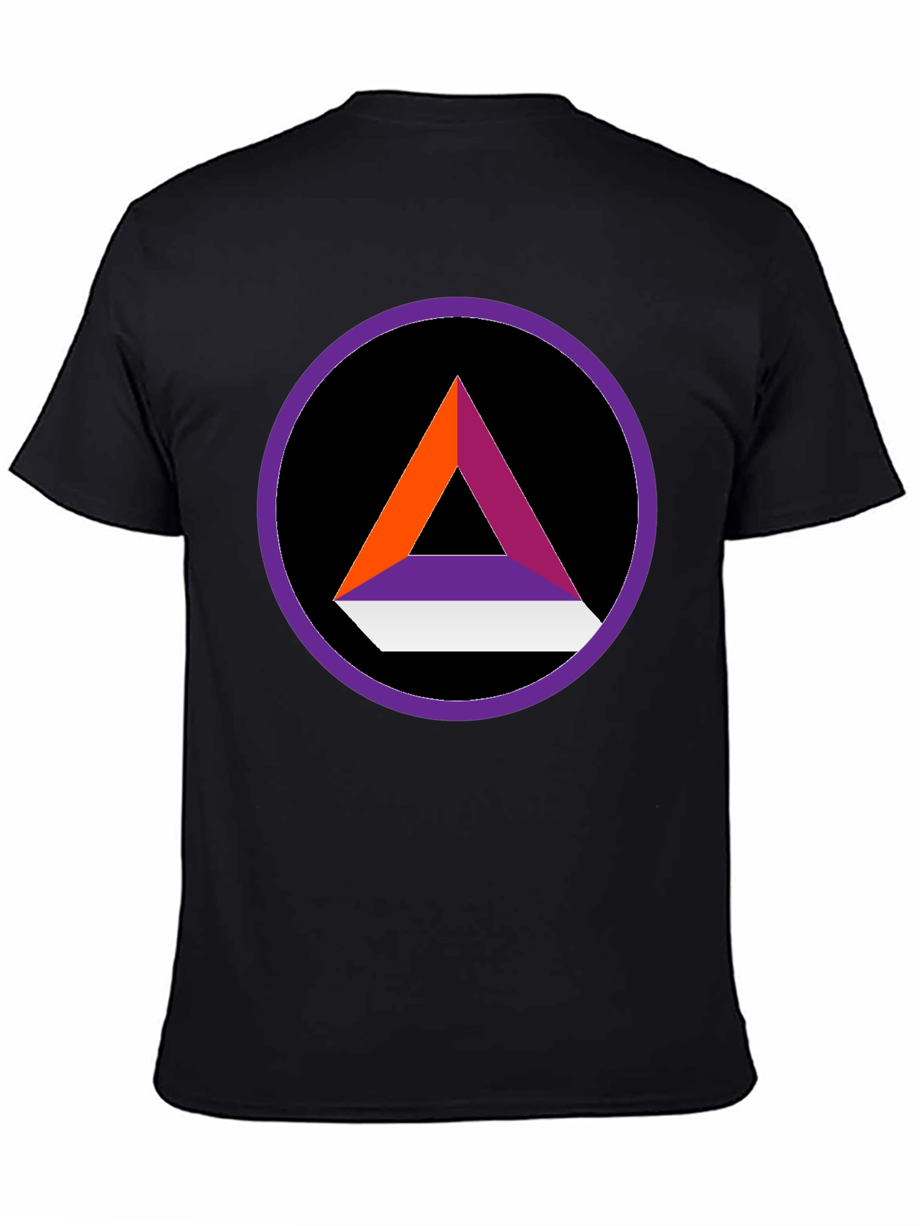 Abstract Triangle Circle Graphic Tee - Stylish Black Shirt