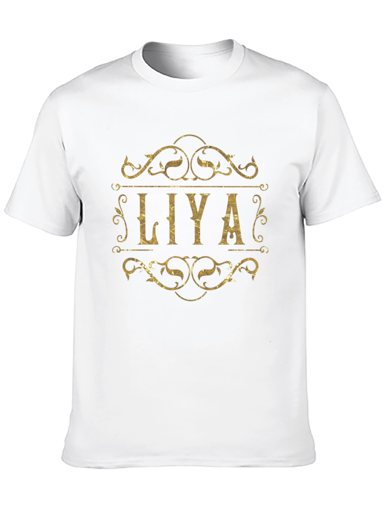 Personalized LIYA Gold Graphic Black T-Shirt