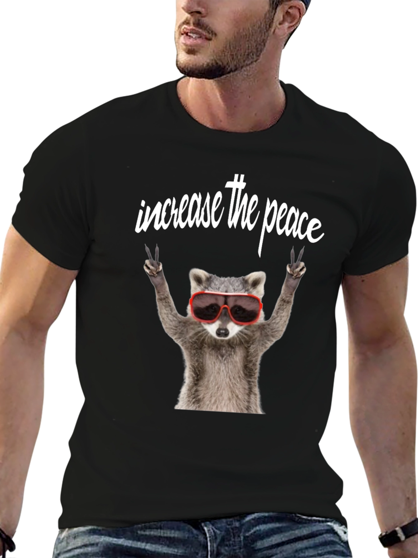Peaceful Raccoon Graphic Tee