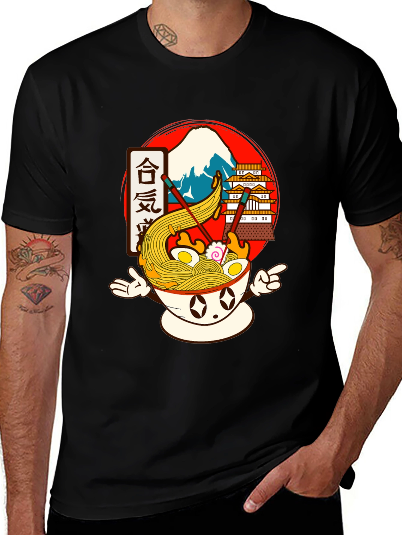 Ramen Bowl Graphic Tee - Anime Food Shirt