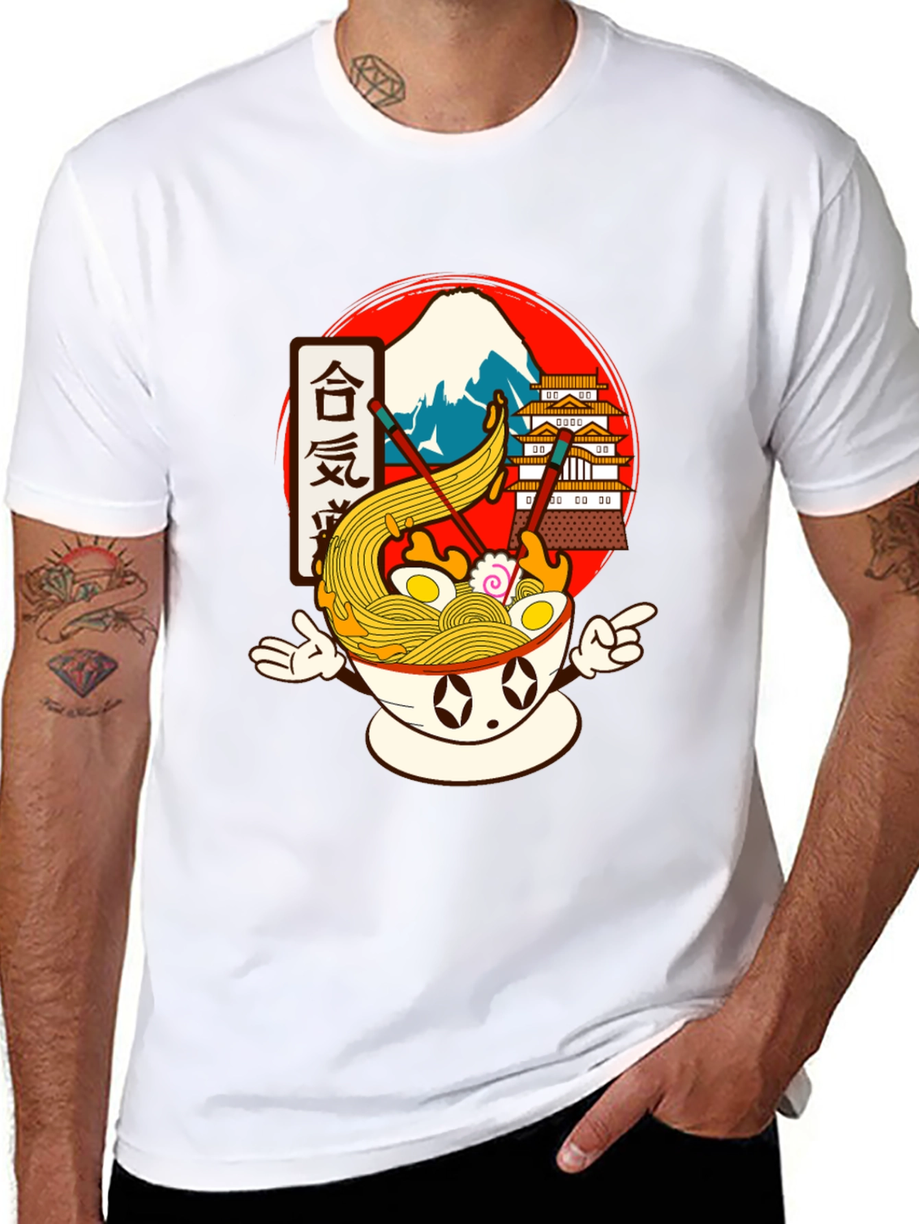 Ramen Bowl Graphic Tee - Anime Food Shirt