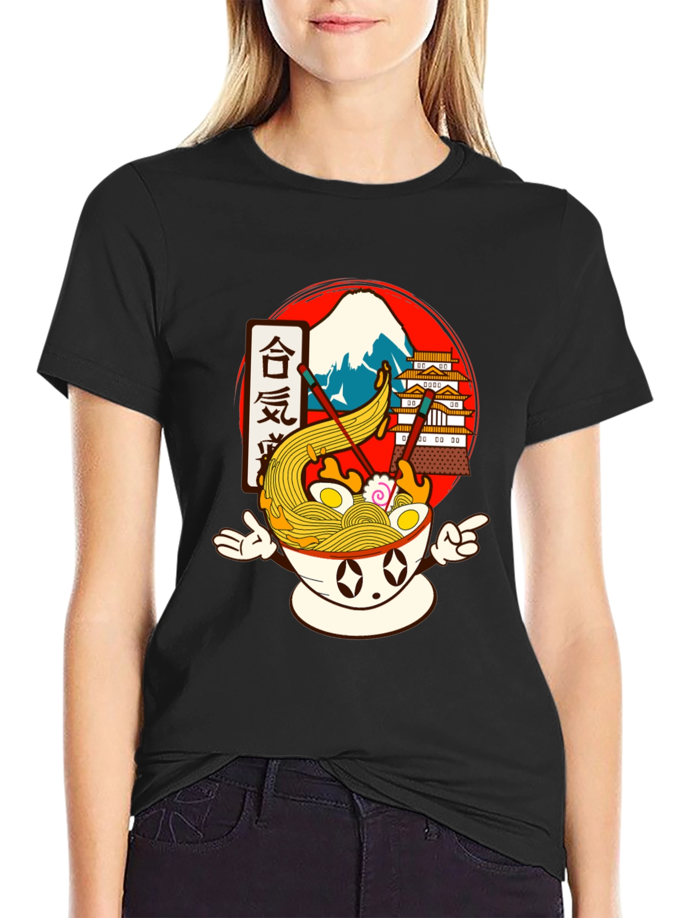 Ramen Bowl Graphic Tee - Anime Food Shirt