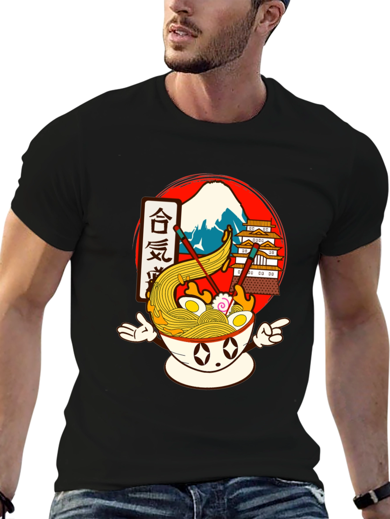 Ramen Bowl Graphic Tee - Anime Food Shirt