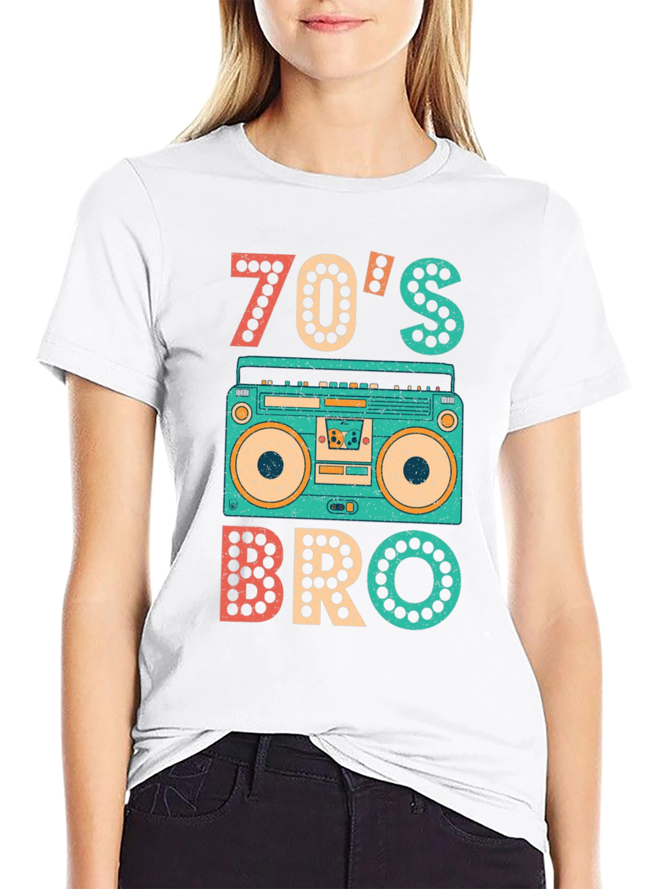 70s Bro T-Shirt - Retro Boombox Tee