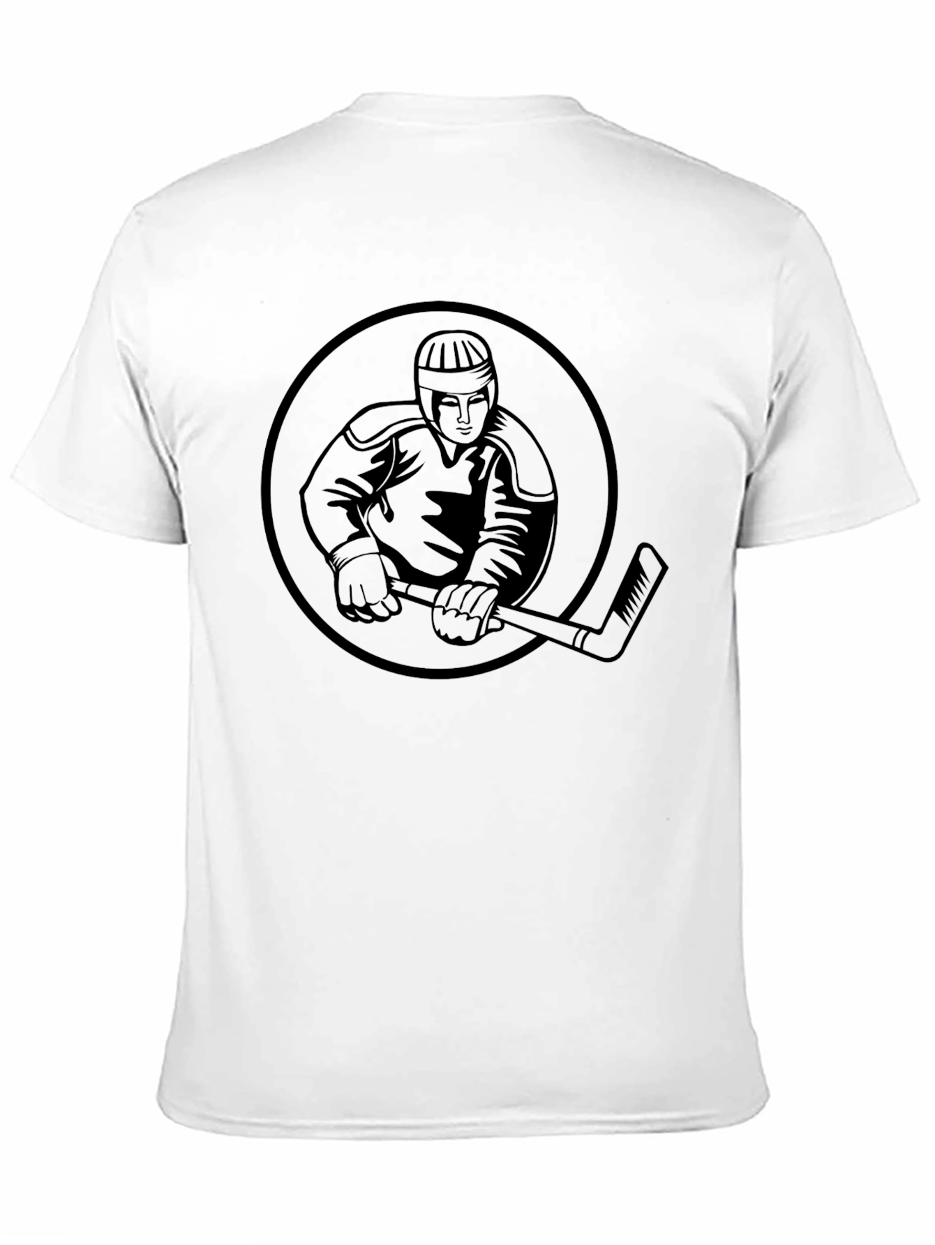 Hockey Player Graphic Tee - Black