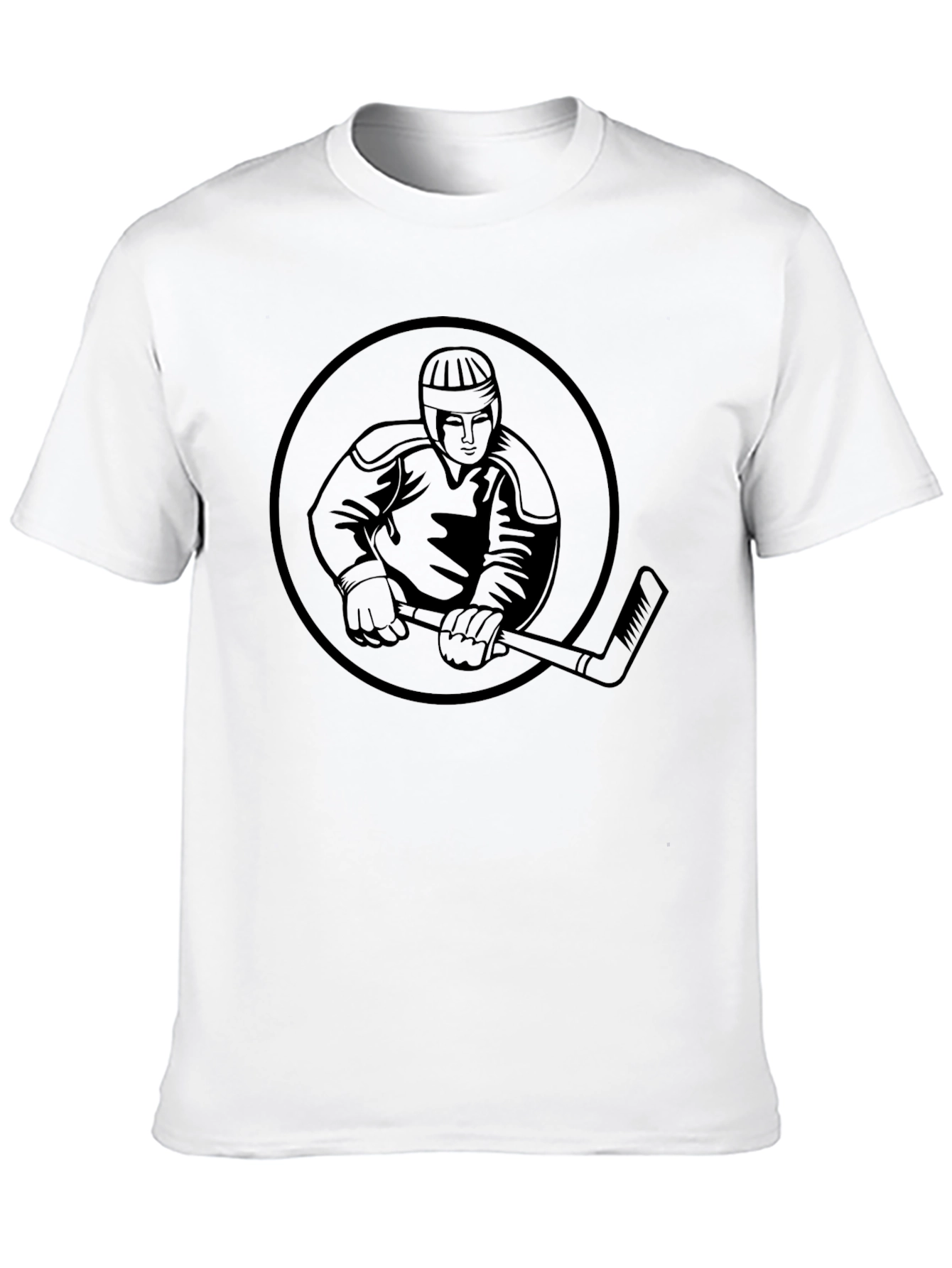 Hockey Player Graphic Tee - Black