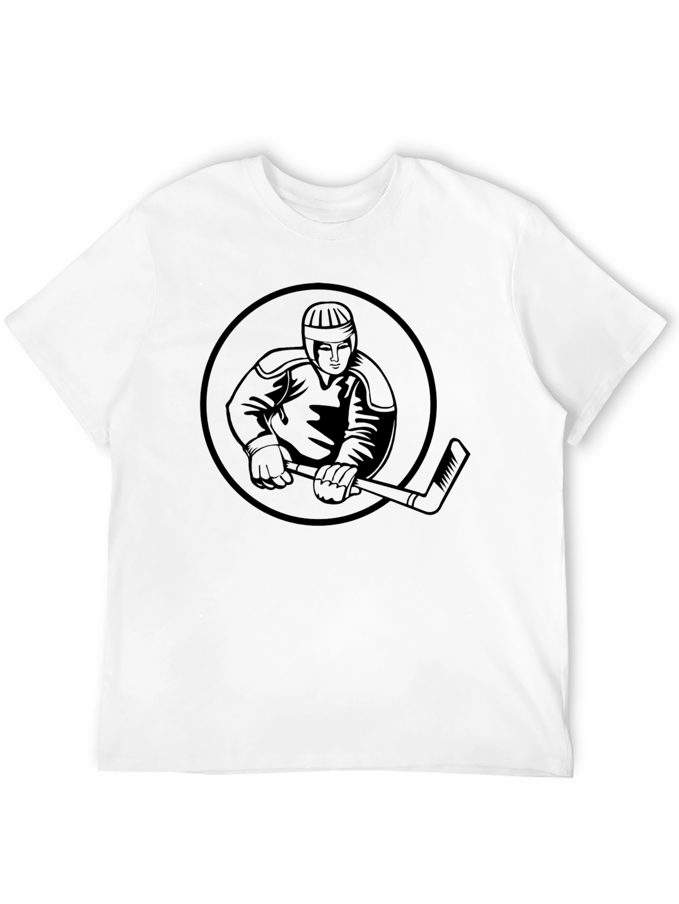Hockey Player Graphic Tee - Black