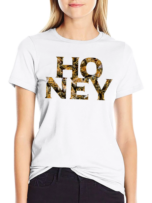 Honey Bee Graphic Tee - Black Cotton Shirt