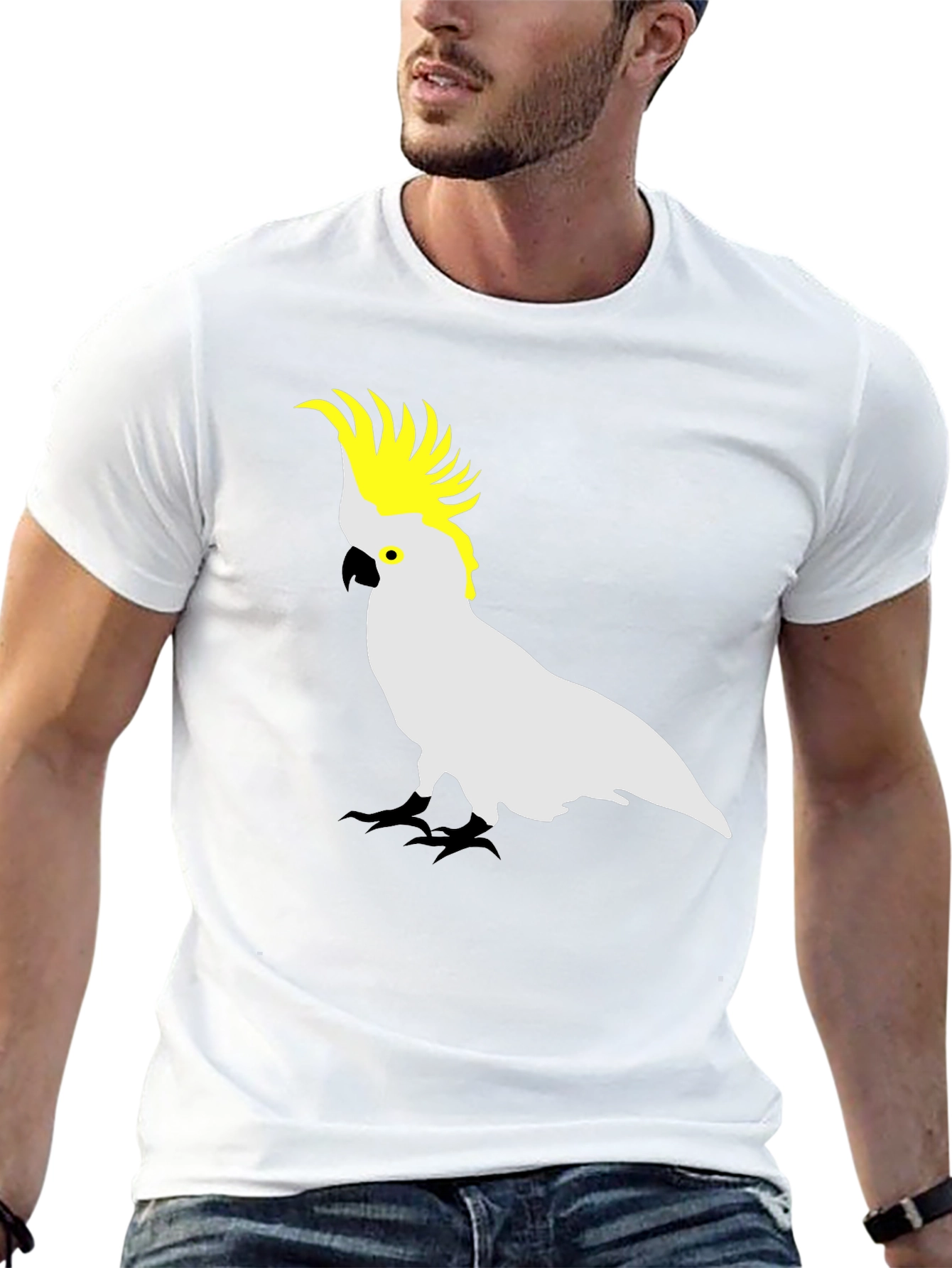 Cockatoo Graphic Tee - Stylish Mens Black T-Shirt