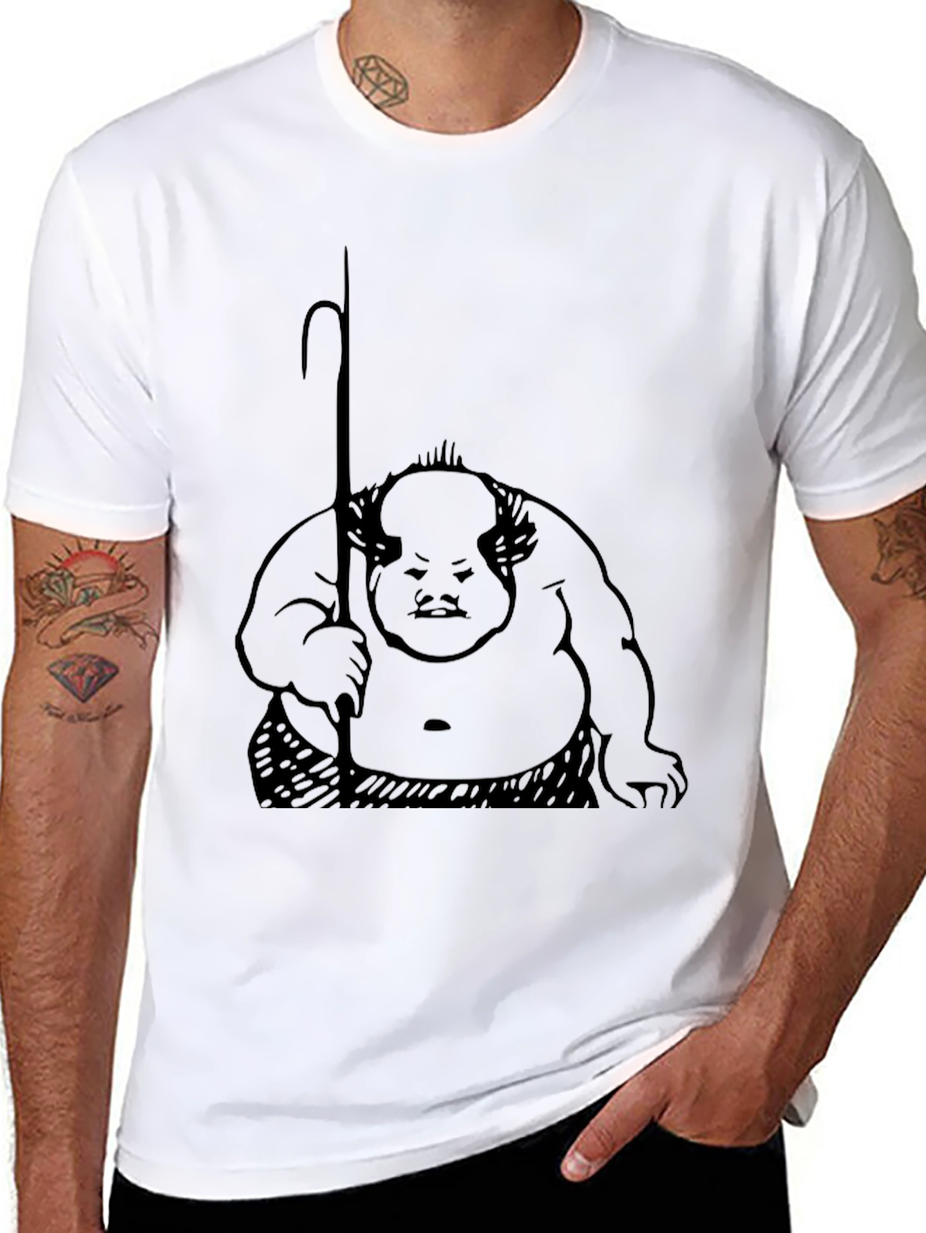 Unique Graphic Tee - Black Cotton Blend